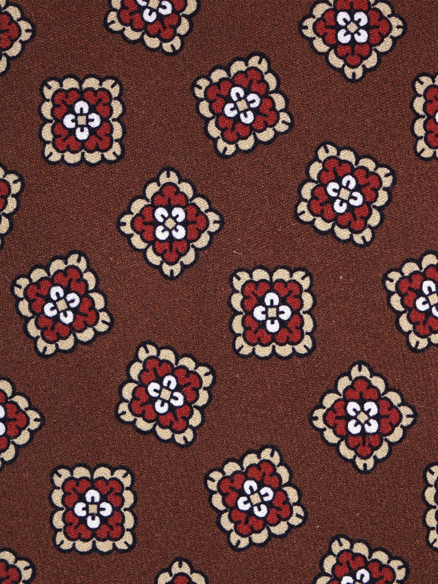 LEMBO Brown Madder Silk 3-fold Tie
