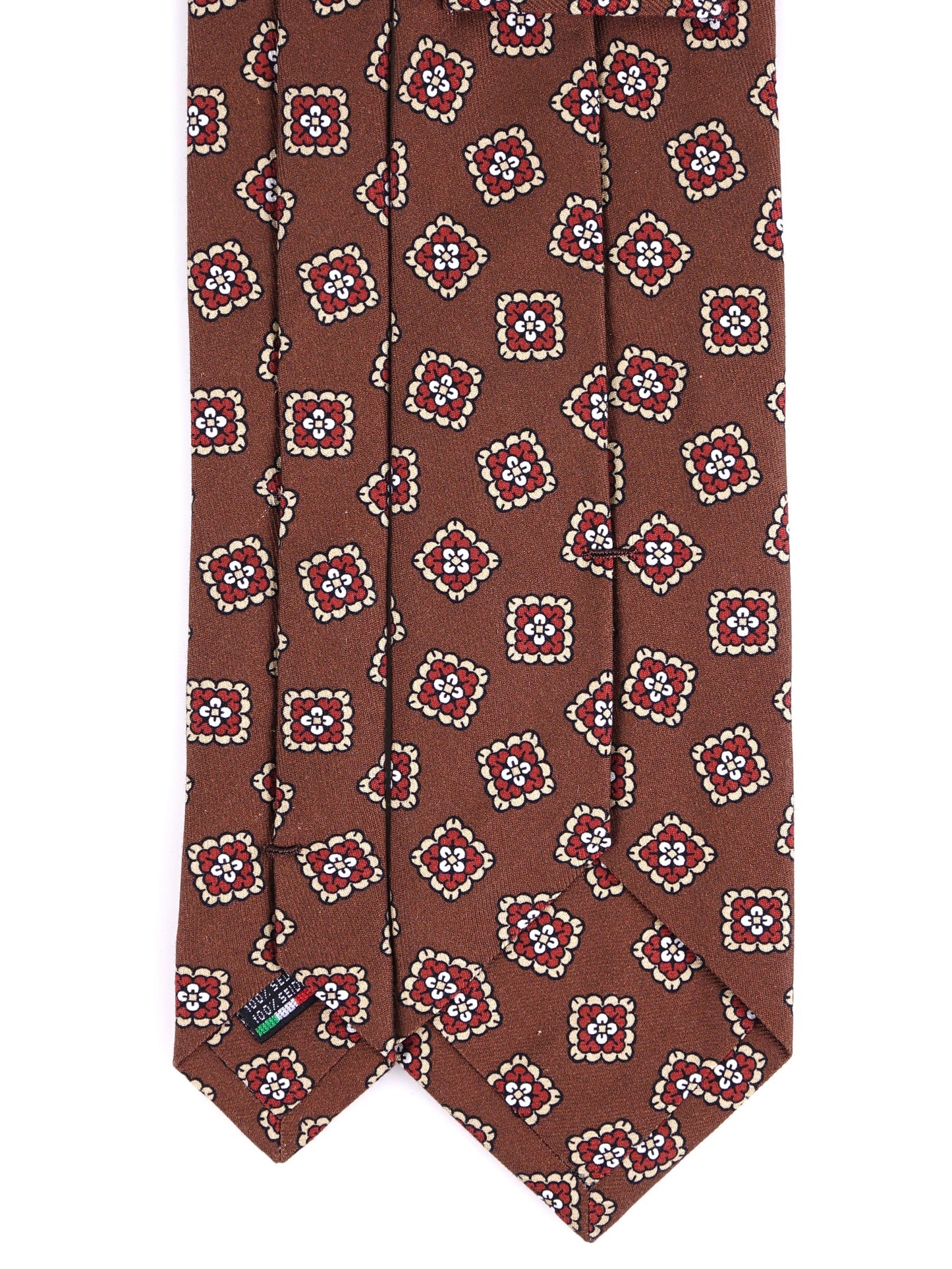 LEMBO Brown Madder Silk 3-fold Tie