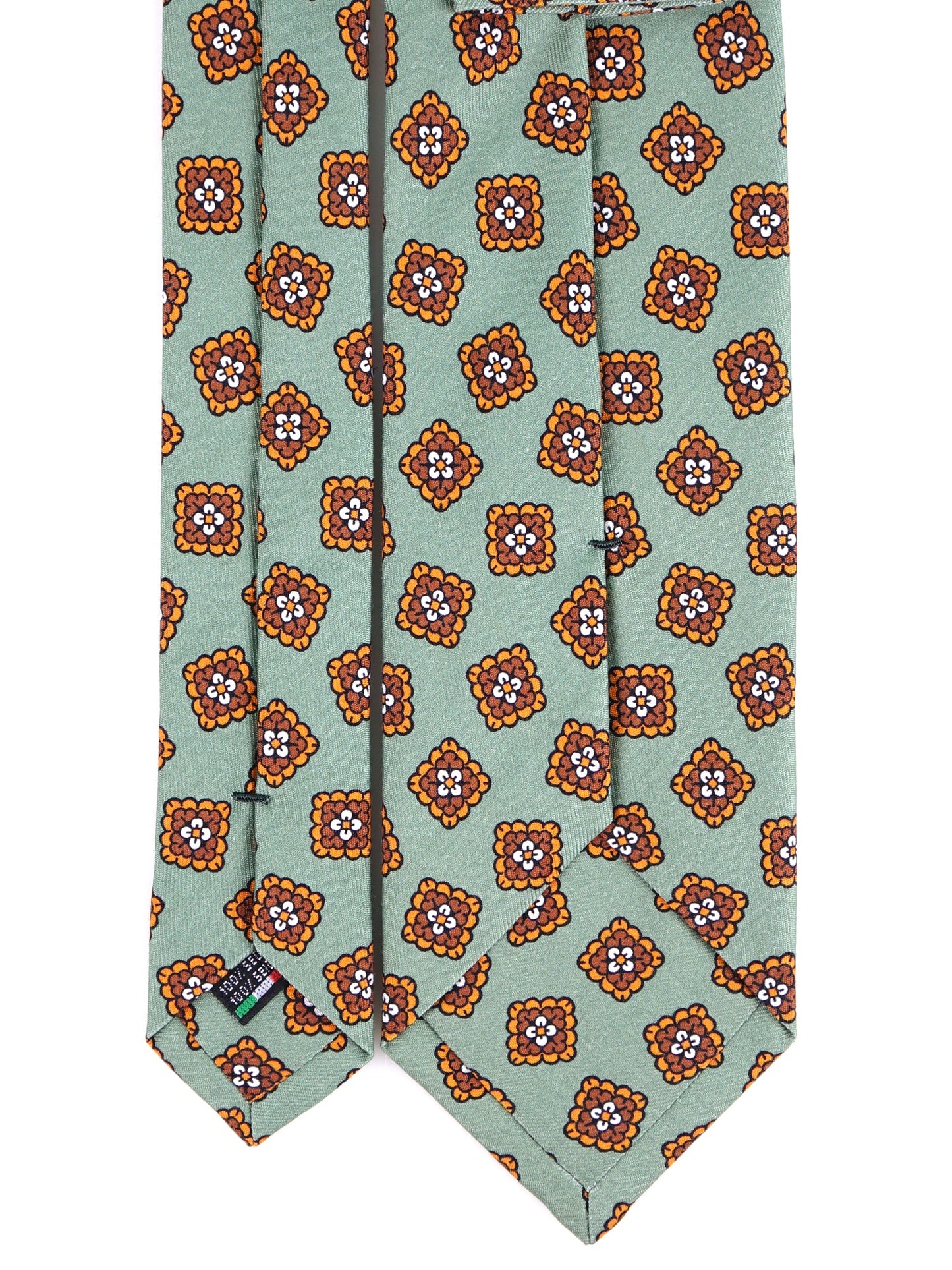 LEMBO Green Madder Silk 3 fold Tie
