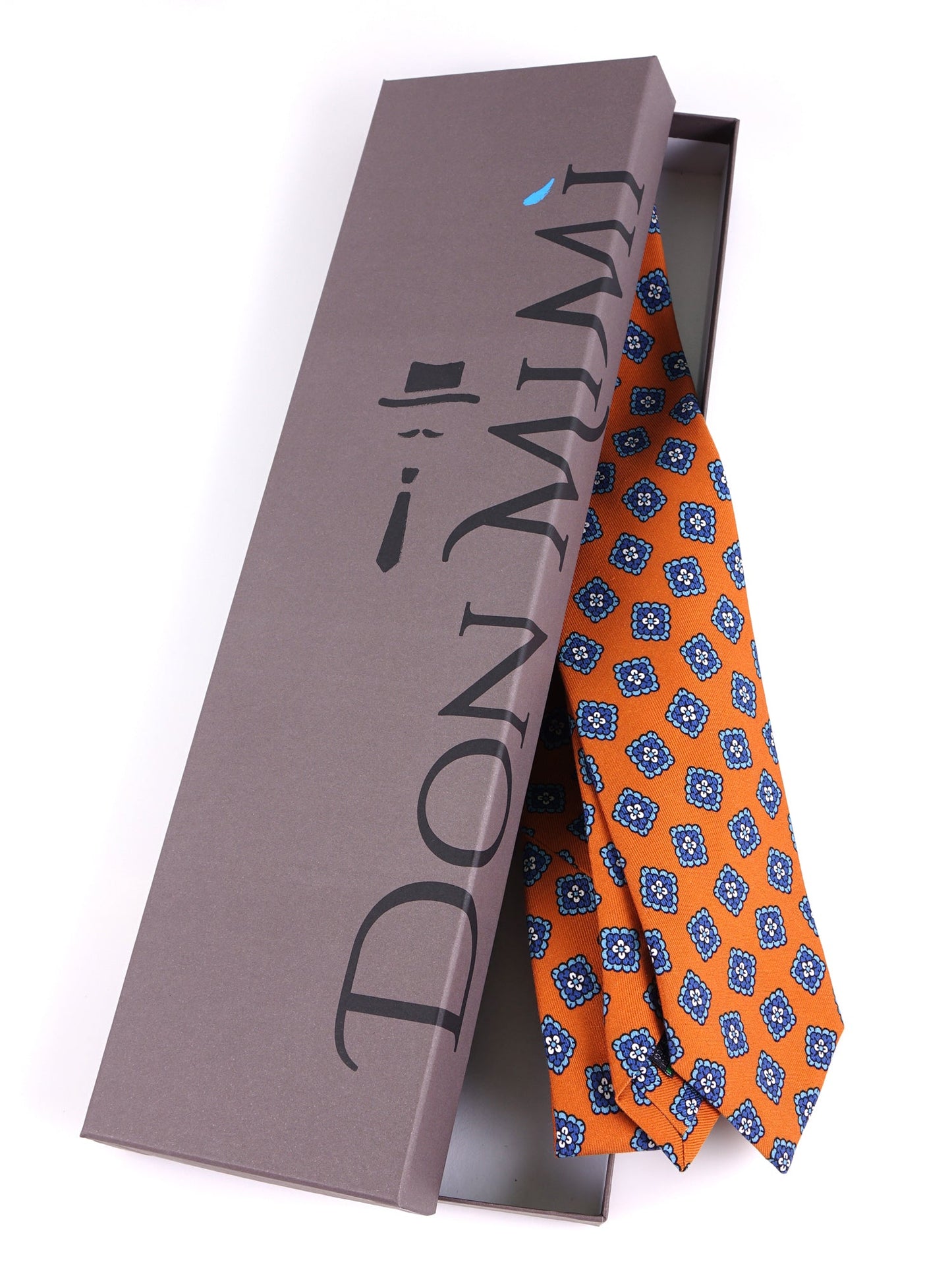 LEMBO Orange Madder Silk 3-Fold Tie