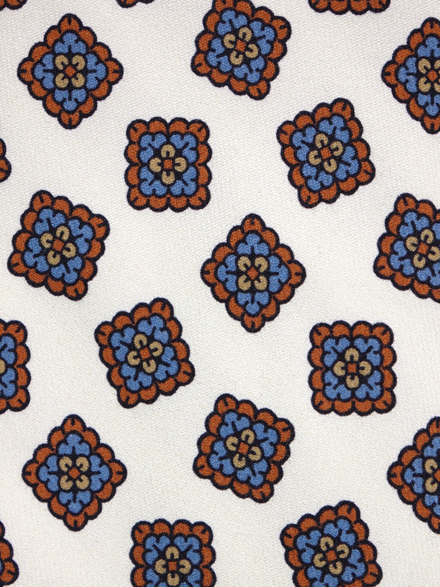 LEMBO 3 fold white madder silk tie