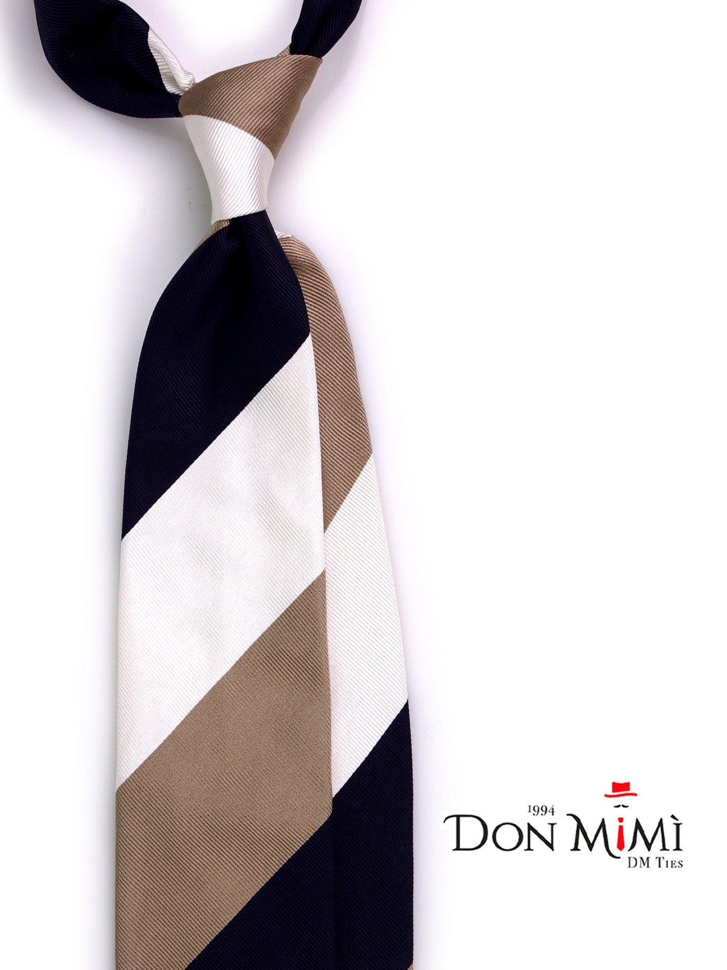 LENSCHER 3-fold tie in Beige jacquard silk