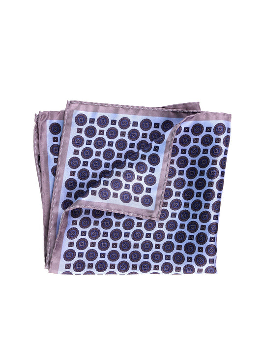 Light blue printed silk pocket square LESSON