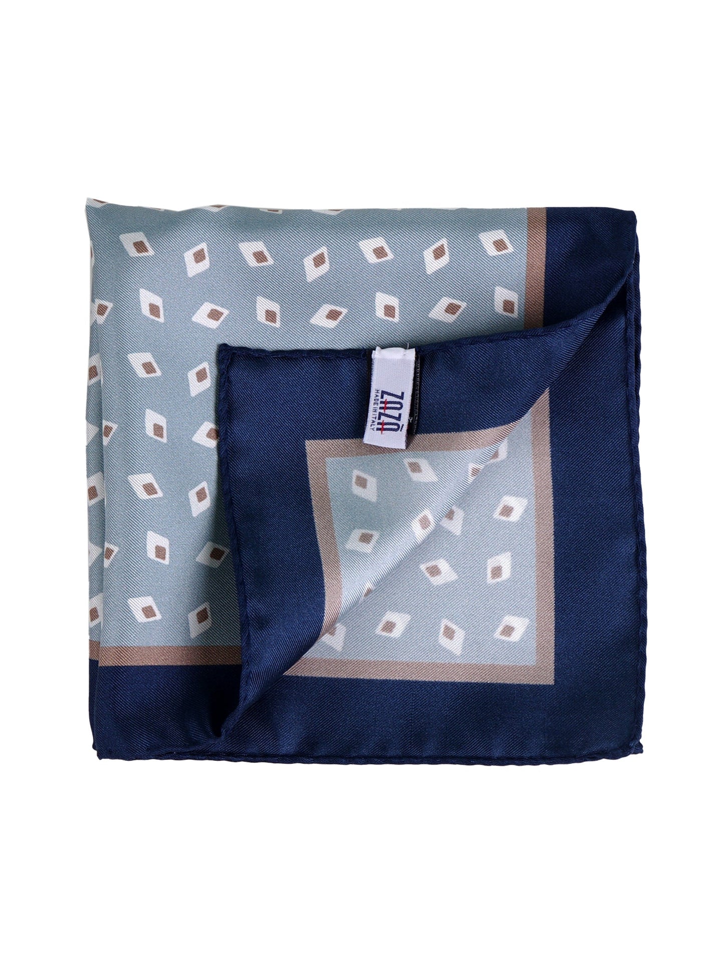 Green printed silk pocket square LEVRAM