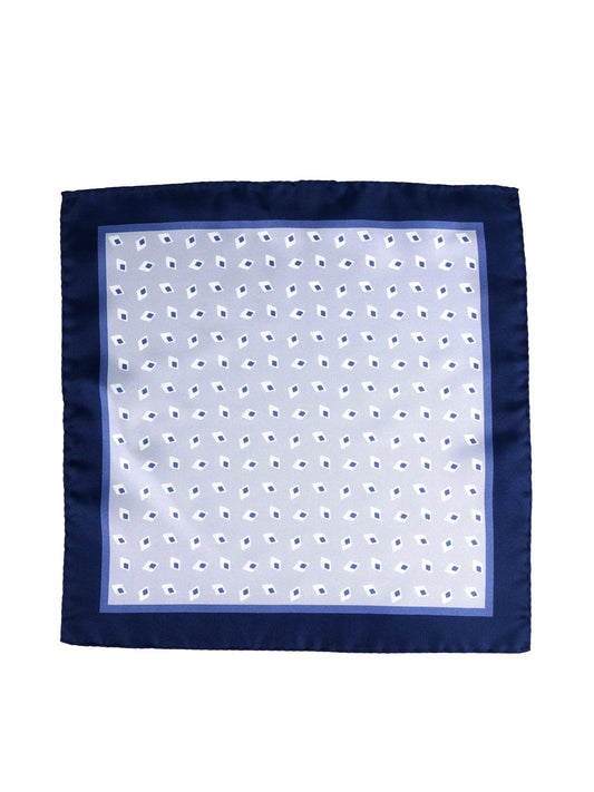 Grey printed silk pocket square LEVRAM