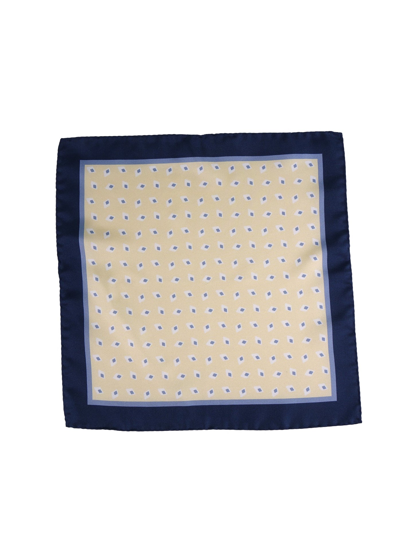 Yellow printed silk pocket square LEVRAM