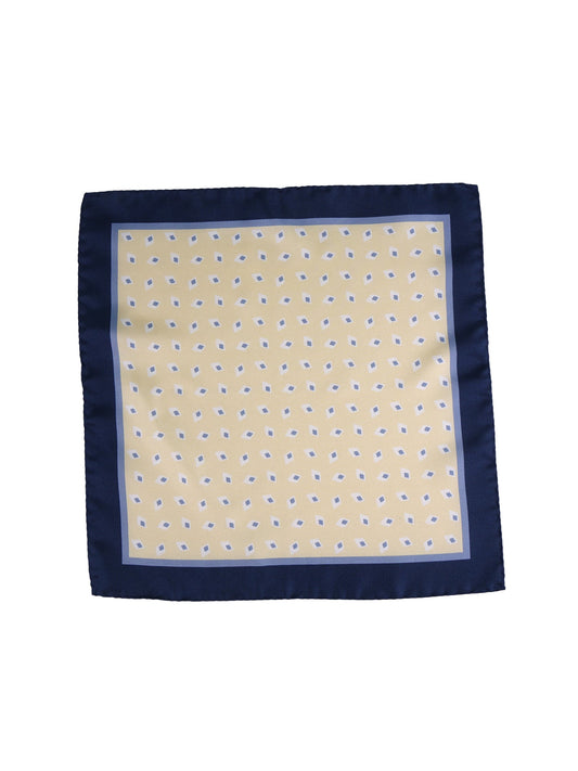 Yellow printed silk pocket square LEVRAM