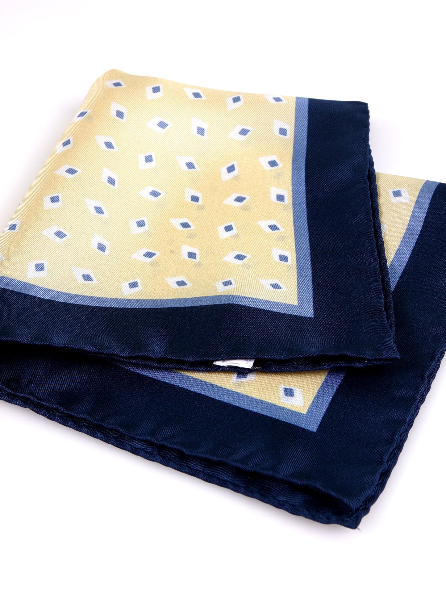 Yellow printed silk pocket square LEVRAM