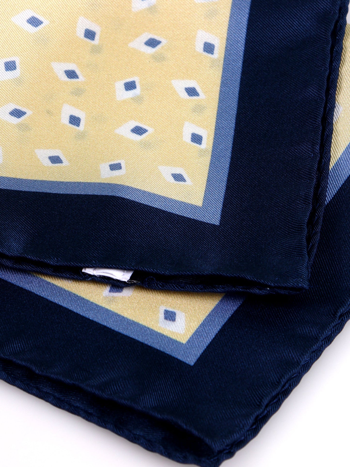 Yellow printed silk pocket square LEVRAM