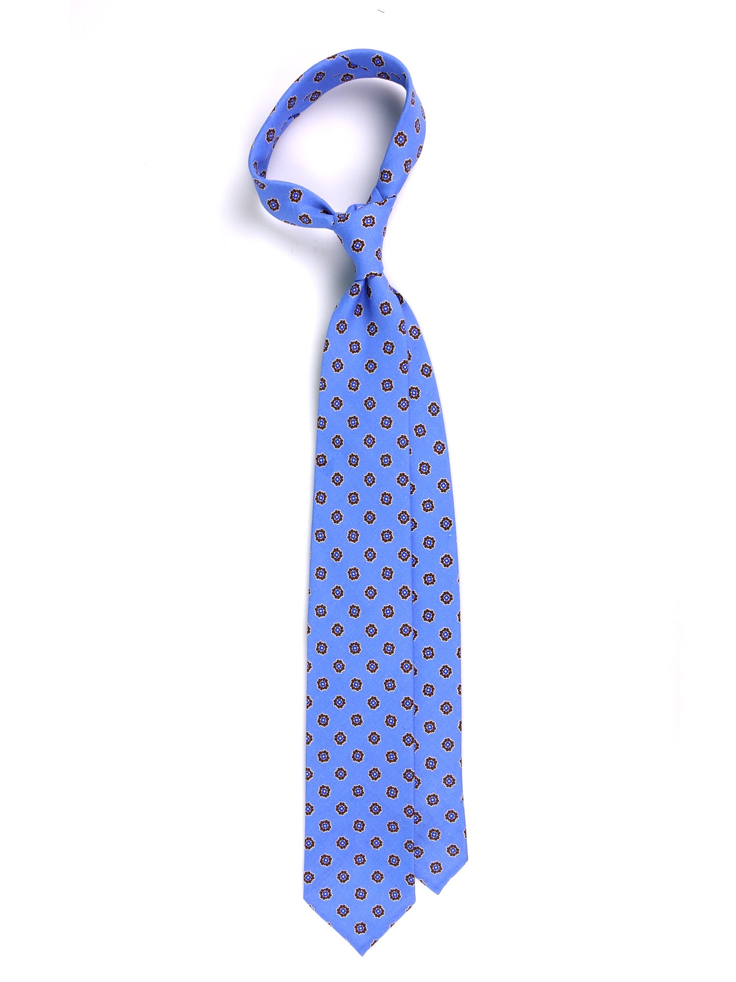 Unlined 3-fold LEX silk\linen tie light blue