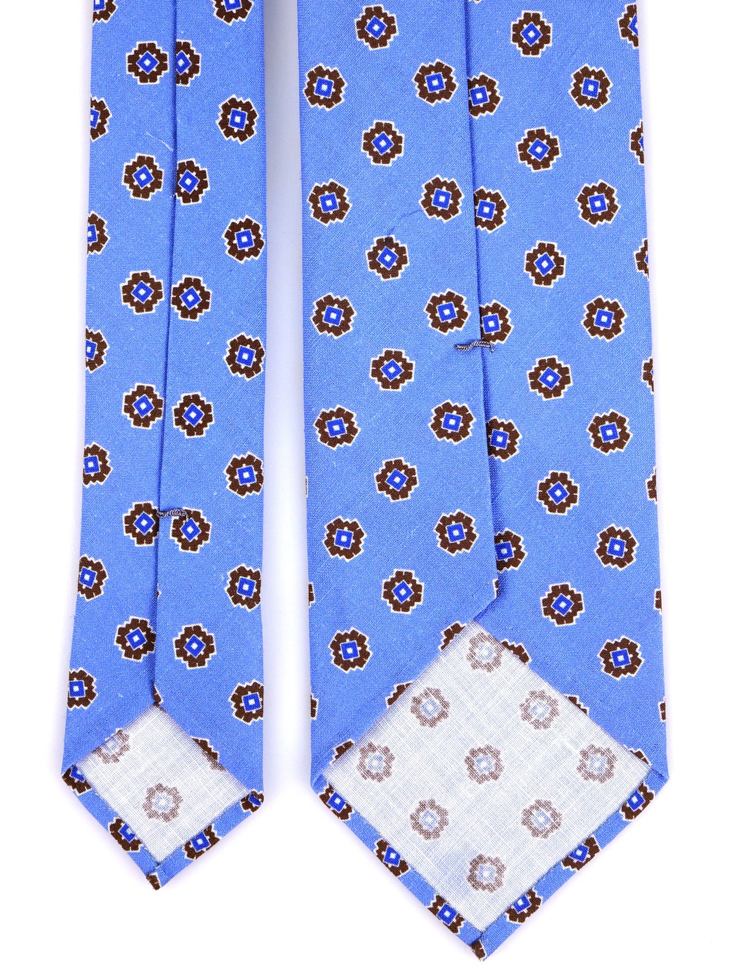Unlined 3-fold LEX silk\linen tie light blue