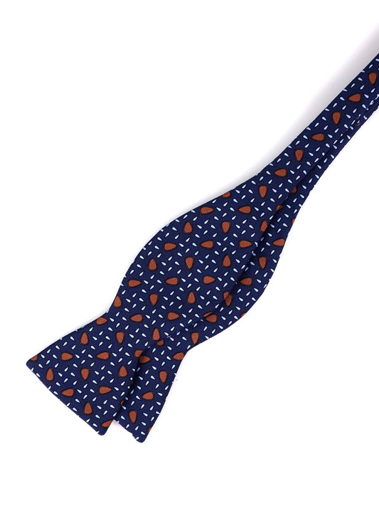 LISETA Self-tie Bow Tie in Blue Printed English Silk