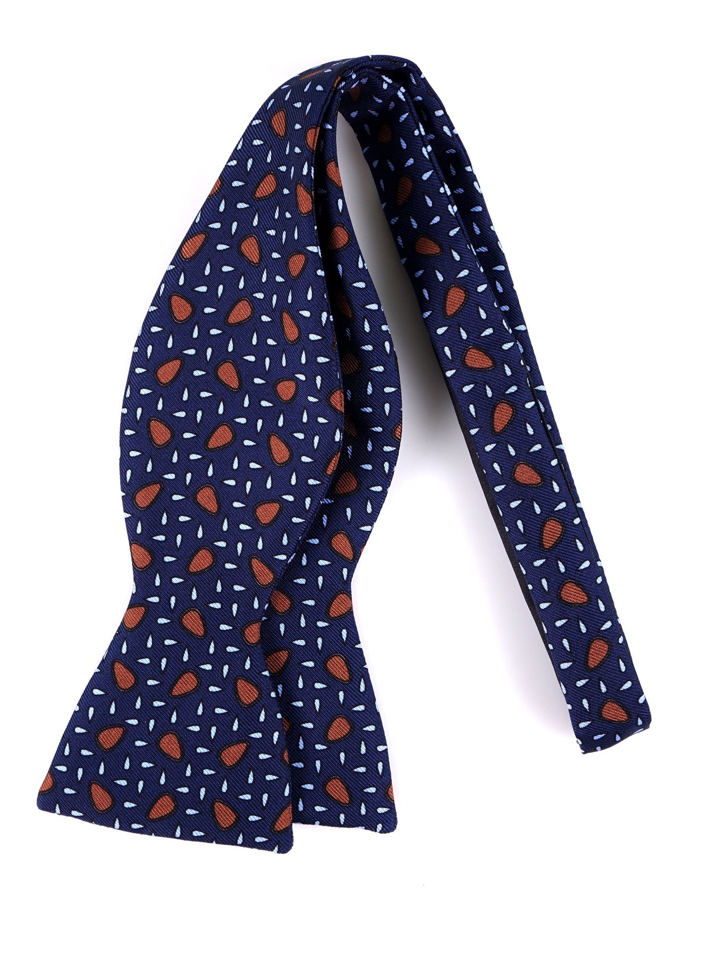 LISETA Self-tie Bow Tie in Blue Printed English Silk