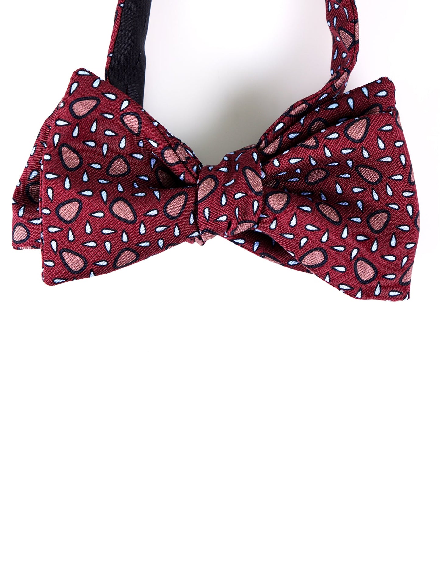 LISETA self-tie bow tie in brown printed English silk