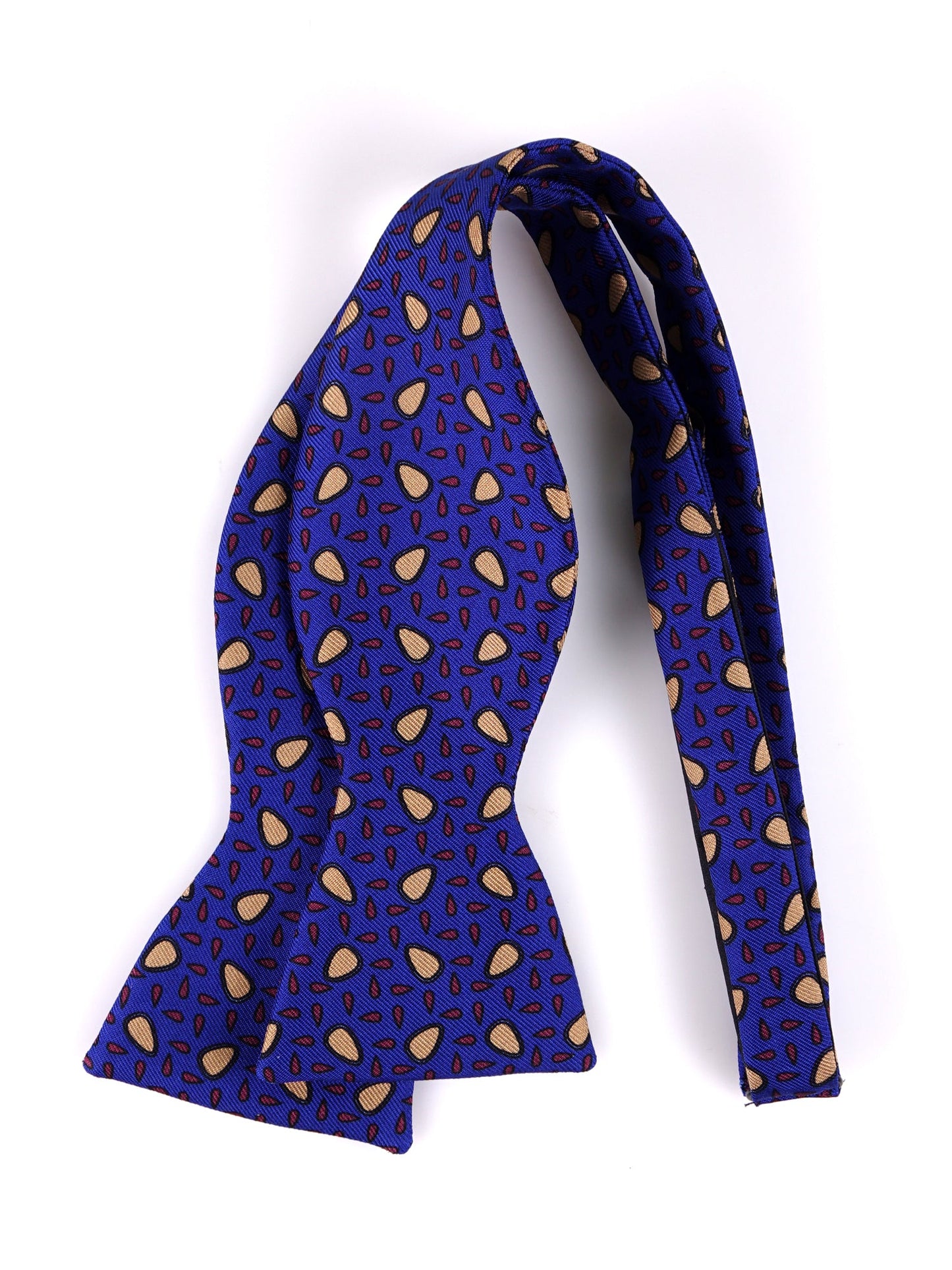 LISETA Electric Blue Printed English Silk Self-tie Bow Tie