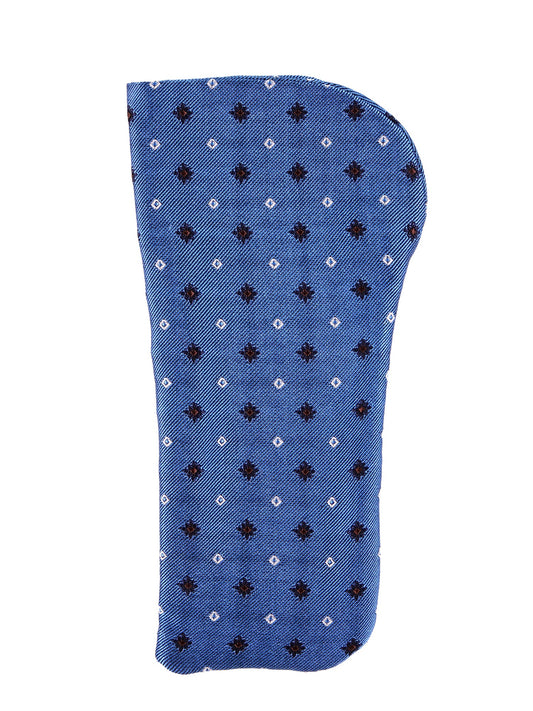 LORENO light blue jacquard silk glasses case