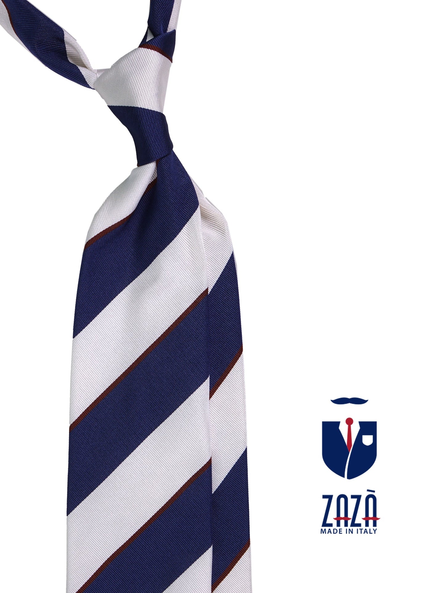 LOVE 3-fold tie in blue jacquard silk