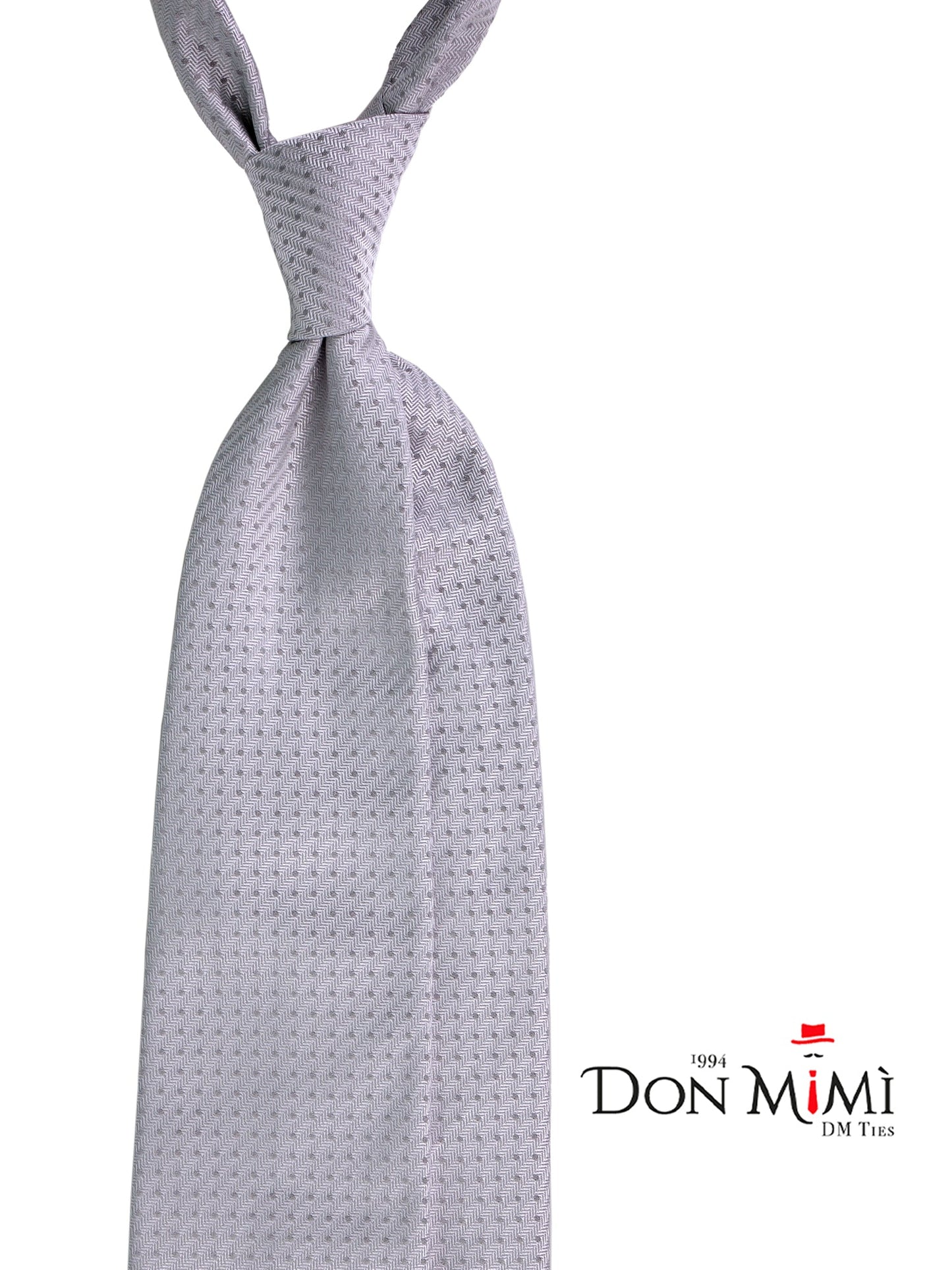 3 Fold light gray LUCE woven silk tie