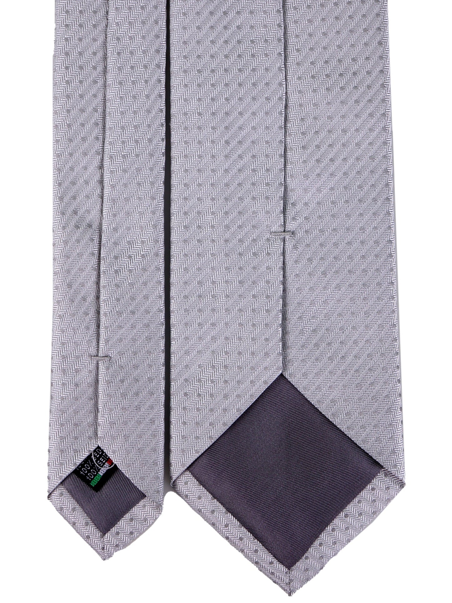 3 Fold light gray LUCE woven silk tie