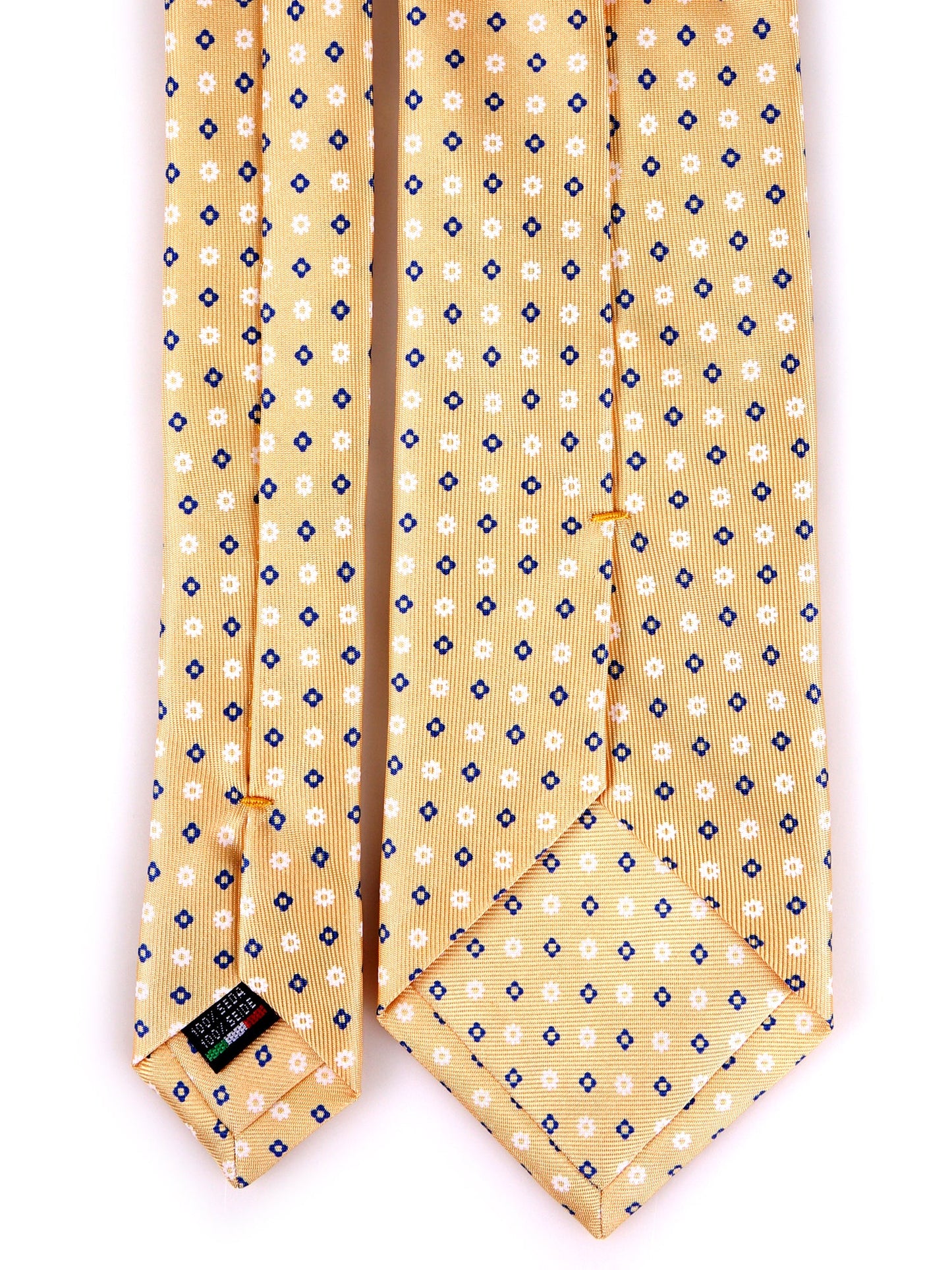 Yellow 3 Fold tie LUMINOR English printed silk