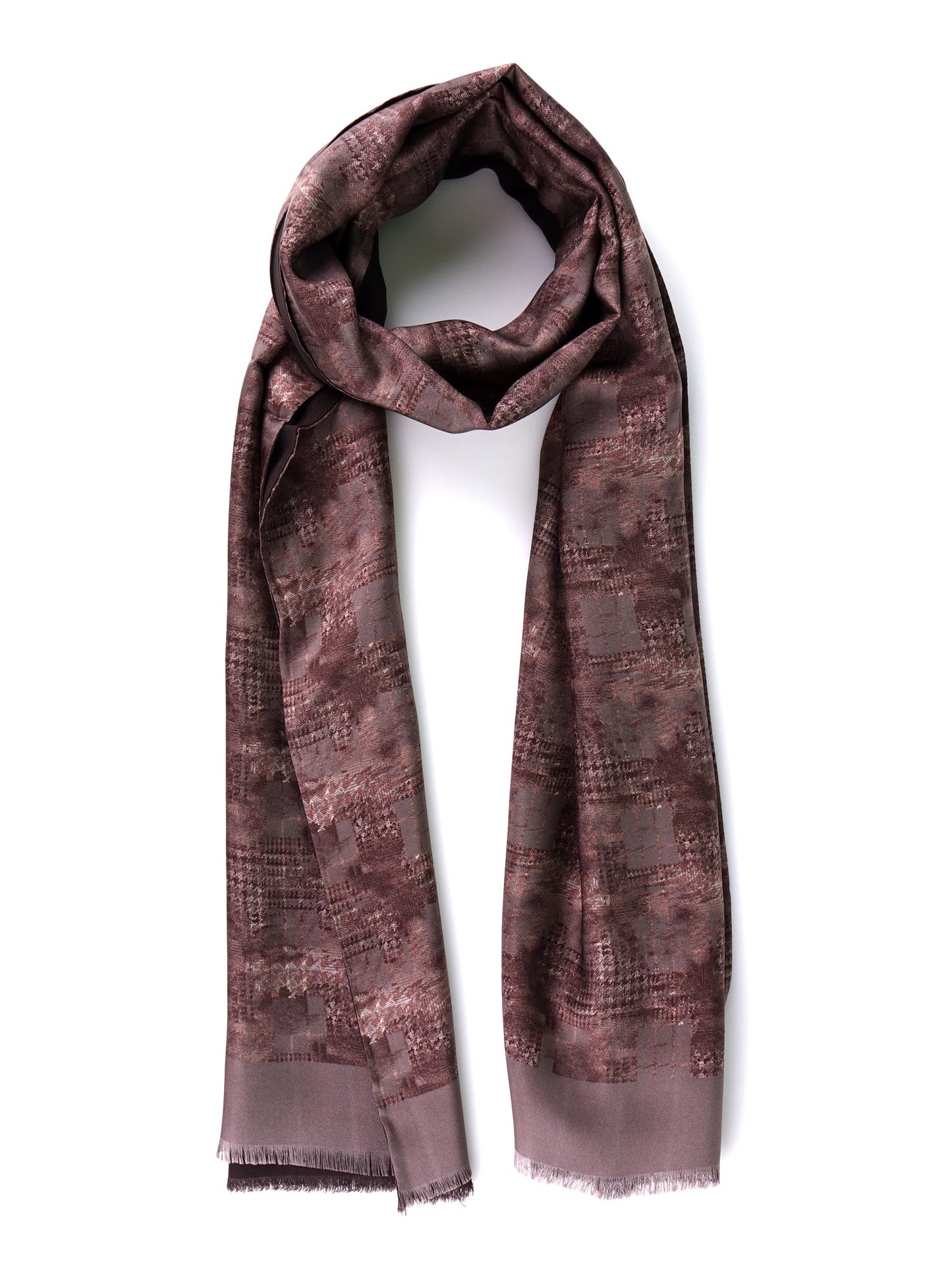 MANILA beige double-sided printed silk\wool scarf