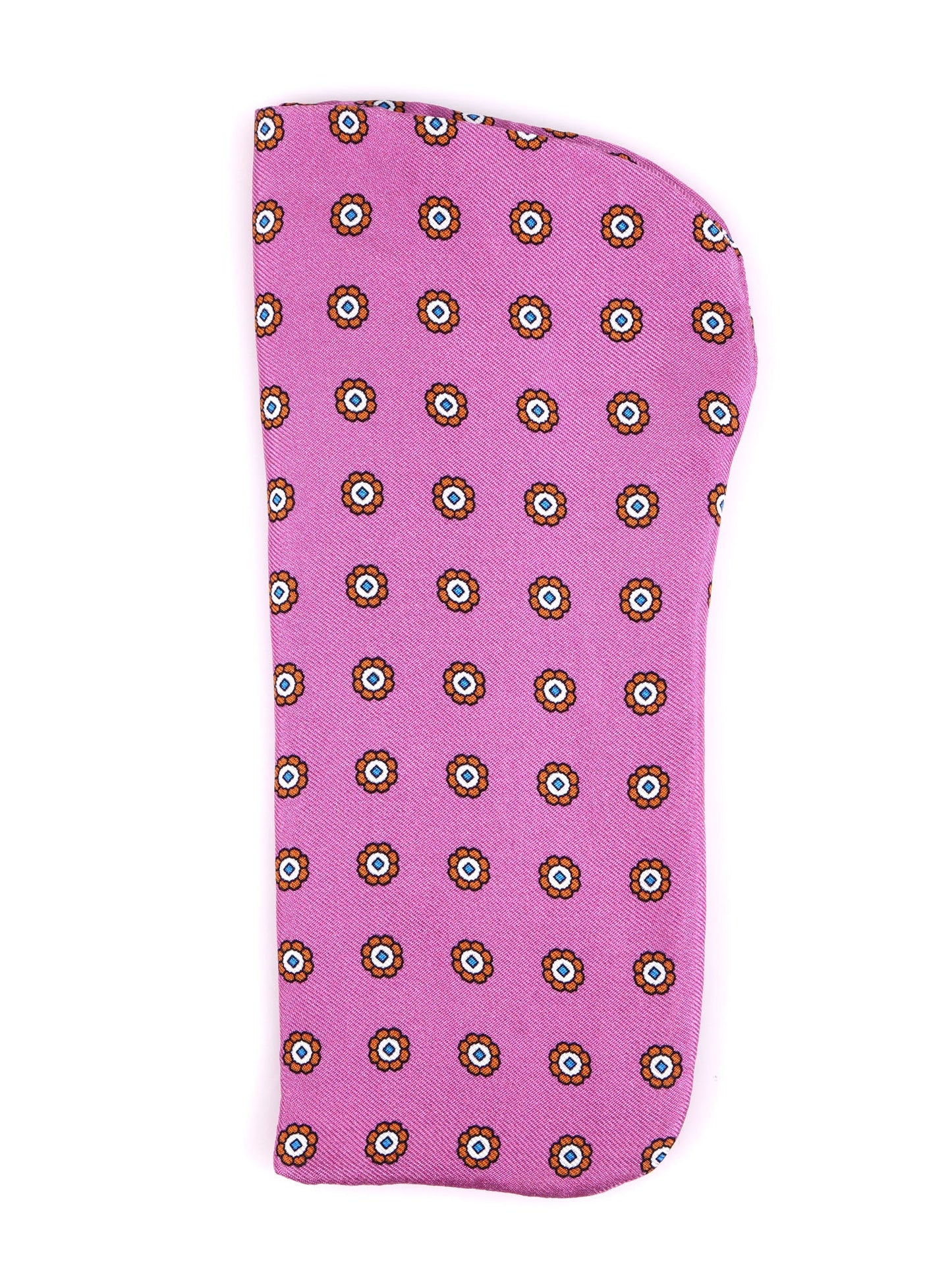 MANOLA pink glasses case in English printed silk