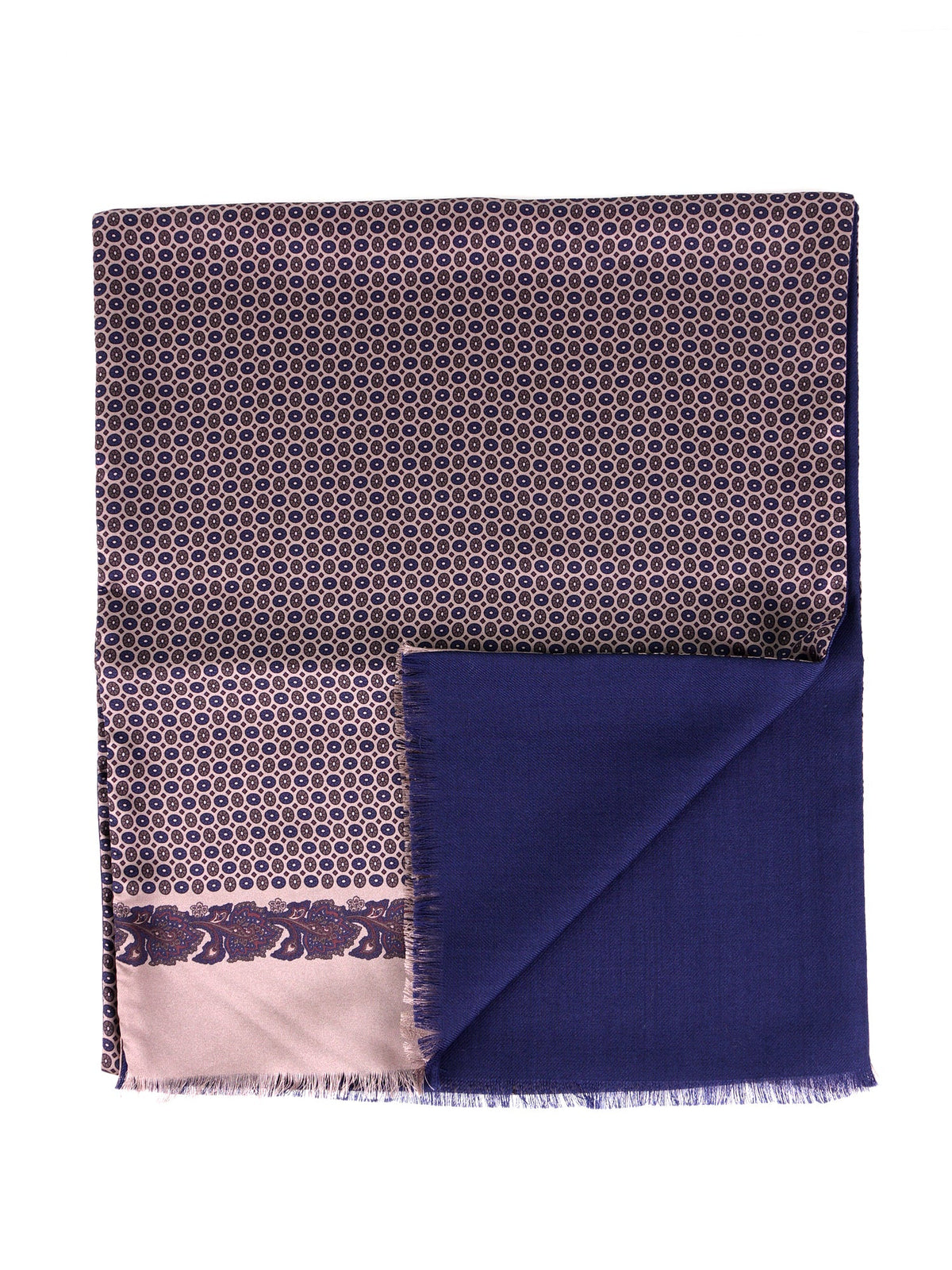 Beige double-faced silk\modal scarf MANOLA