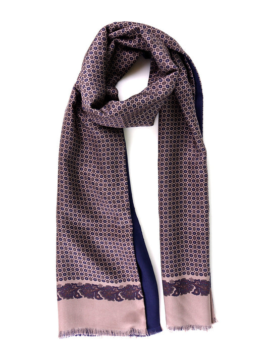 Beige double-faced silk\modal scarf MANOLA