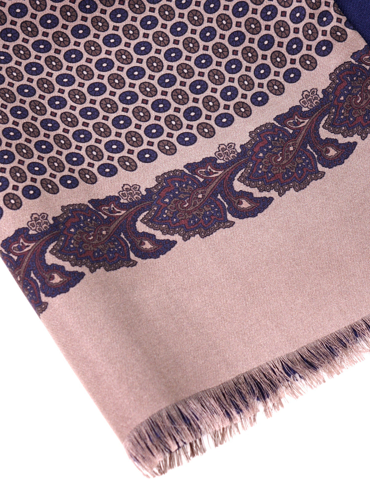 Beige double-faced silk\modal scarf MANOLA