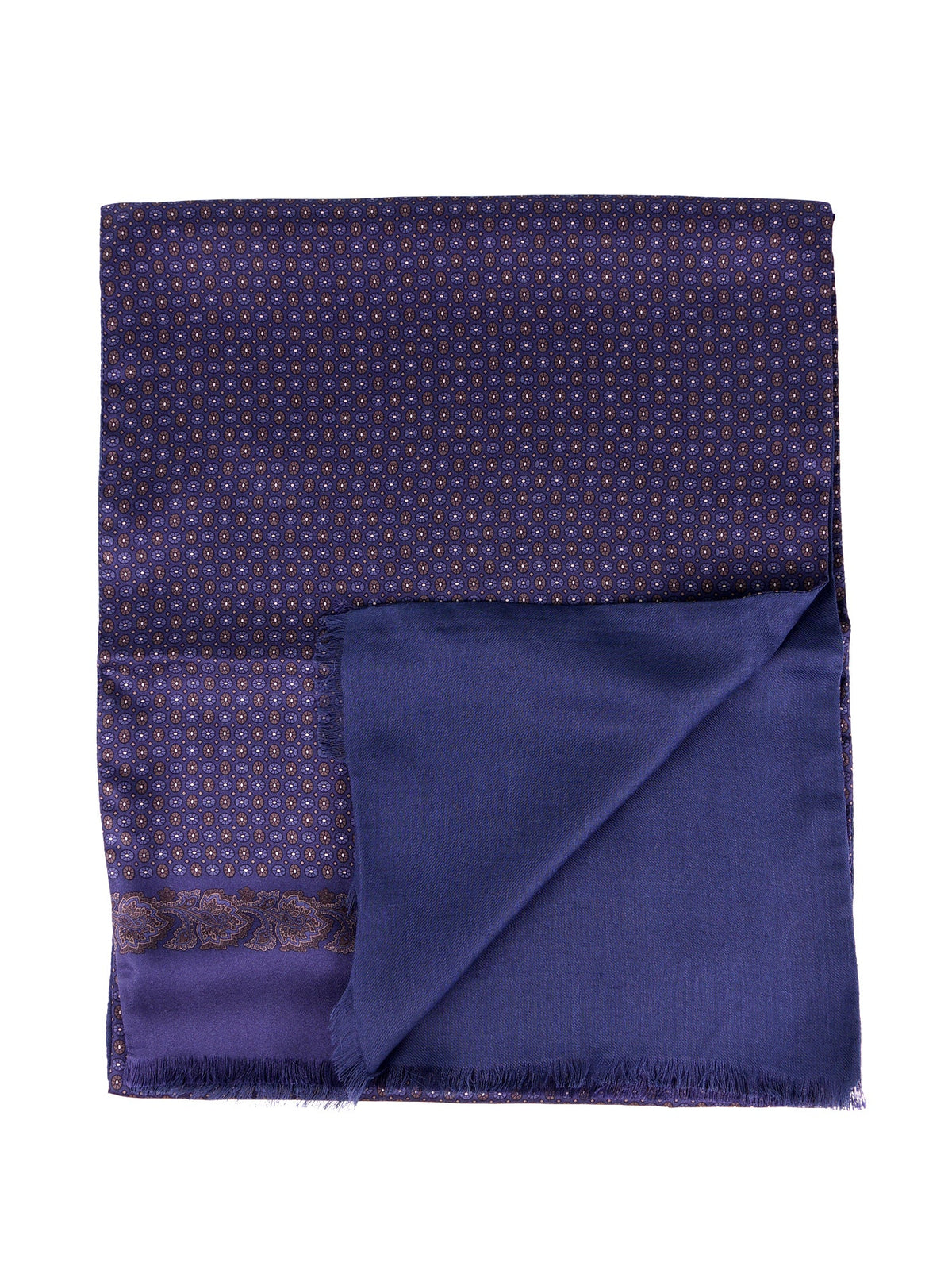 Blue double-sided silk\modal scarf MANOLA