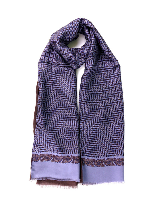 Light blue silk/modal double-faced scarf MANOLA
