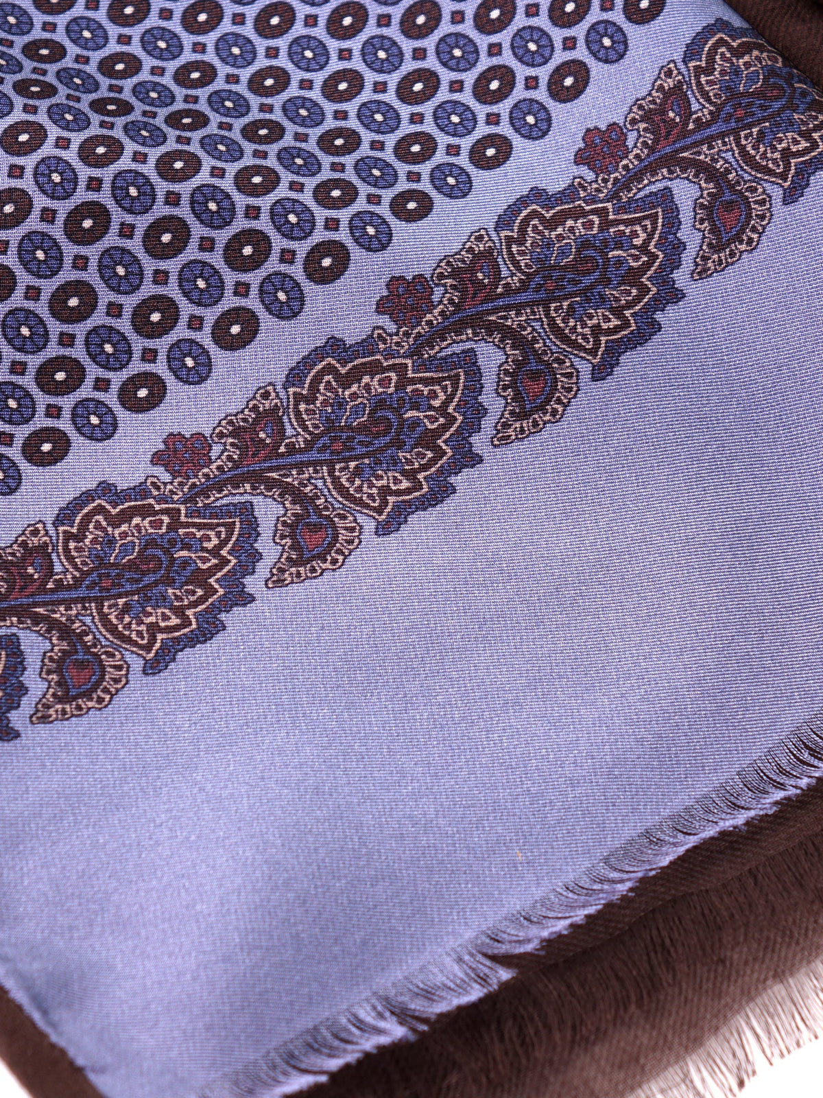 Light blue silk/modal double-faced scarf MANOLA