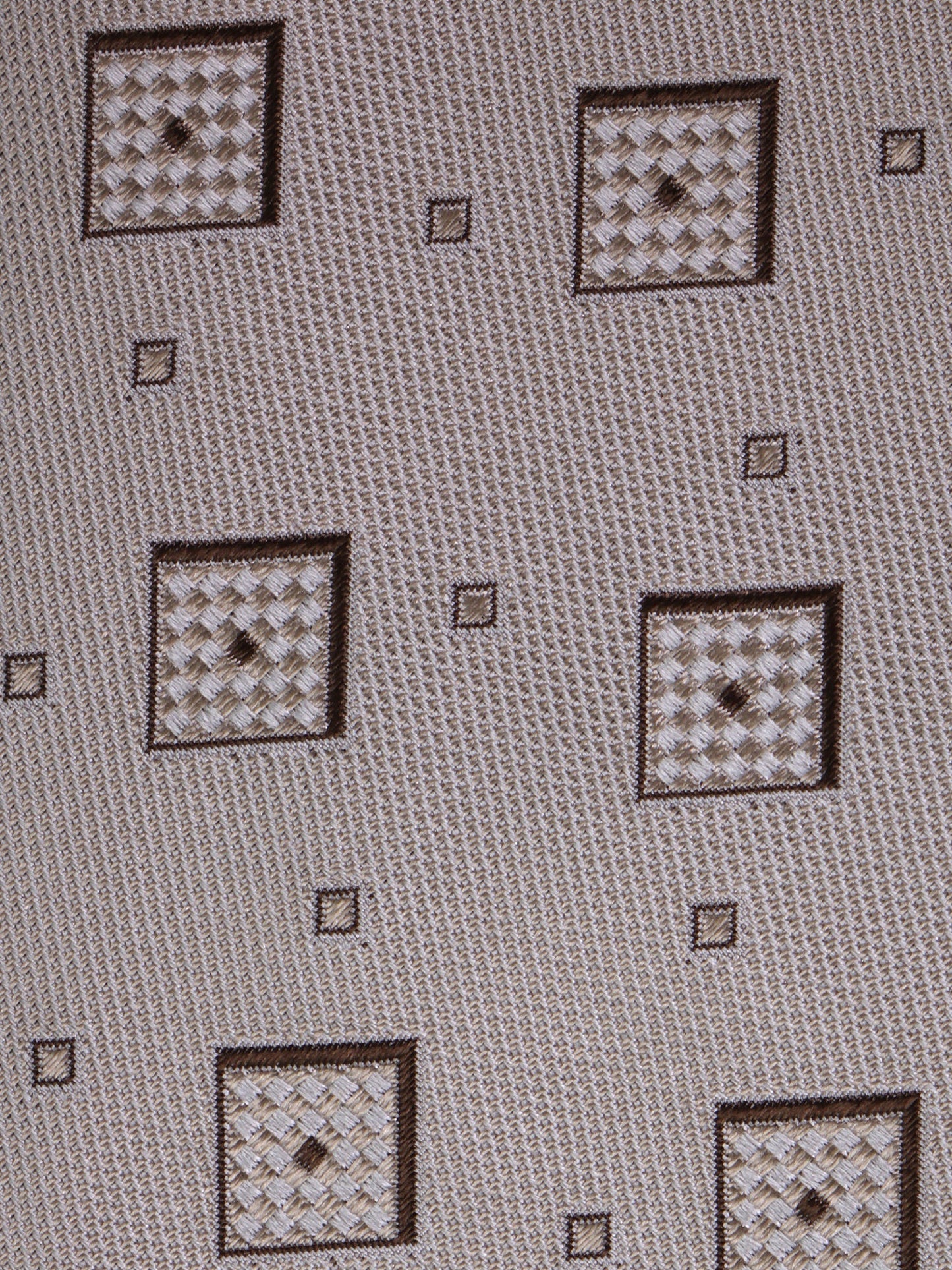 3 fold MARSHALL tie in beige woven silk