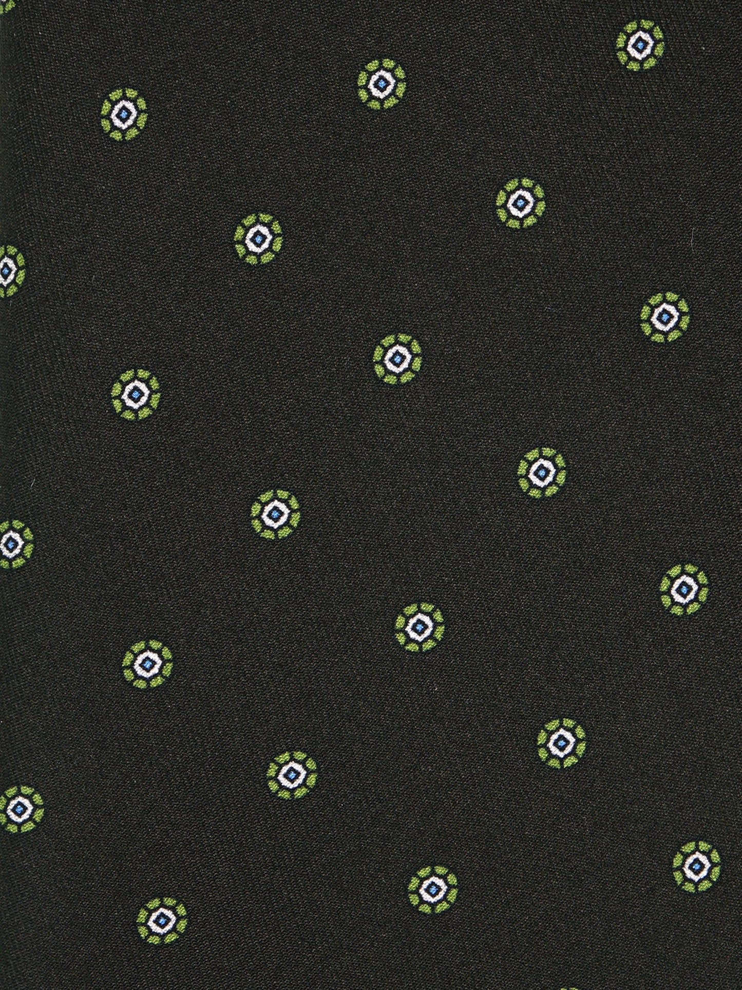 MARTA green printed silk 3-fold tie