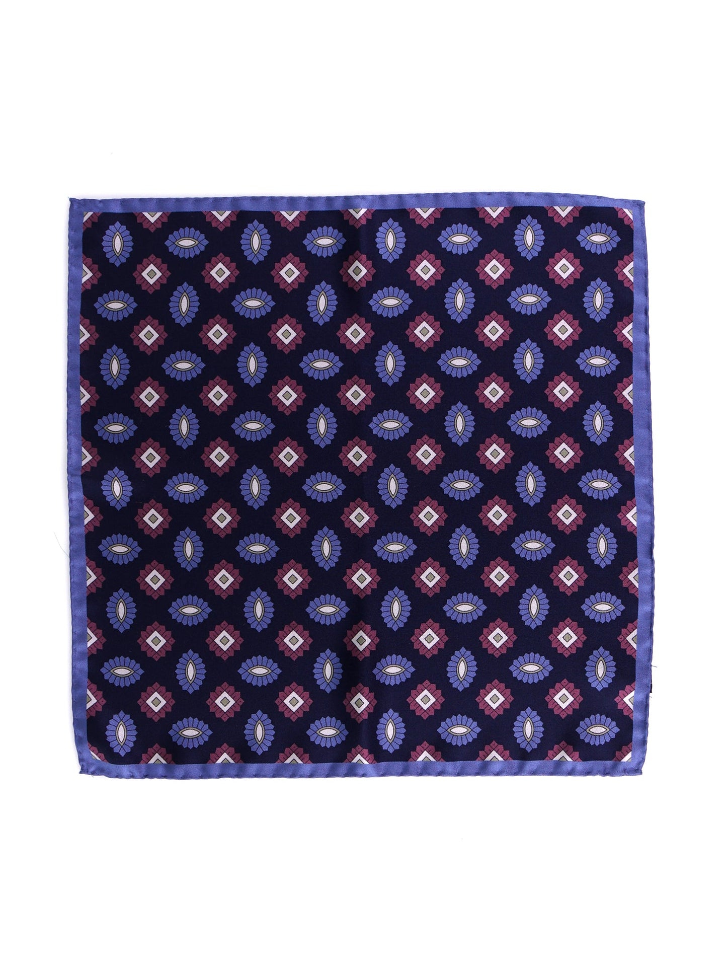 MASON blue printed silk pocket square