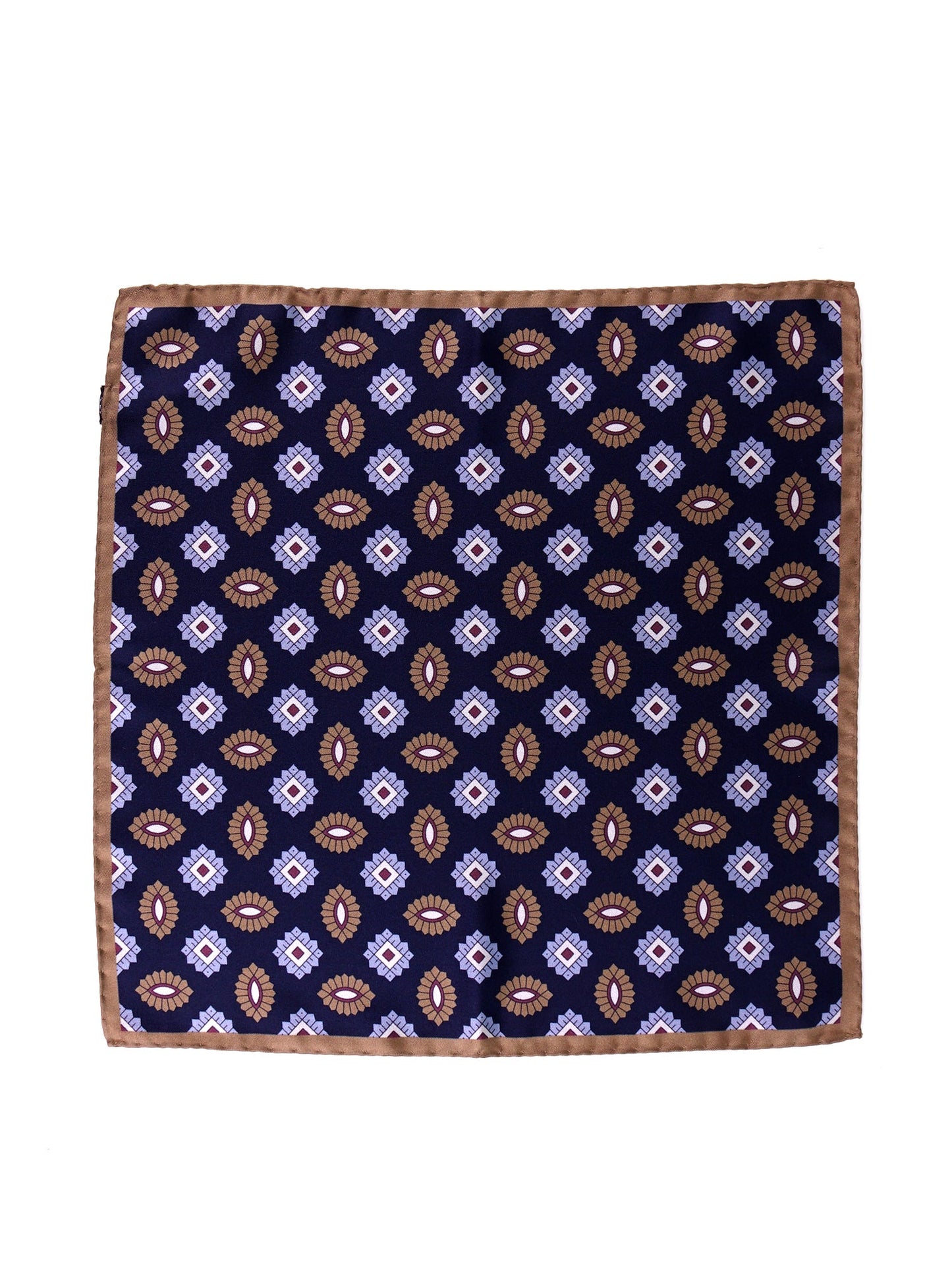 MASON blue printed silk pocket square