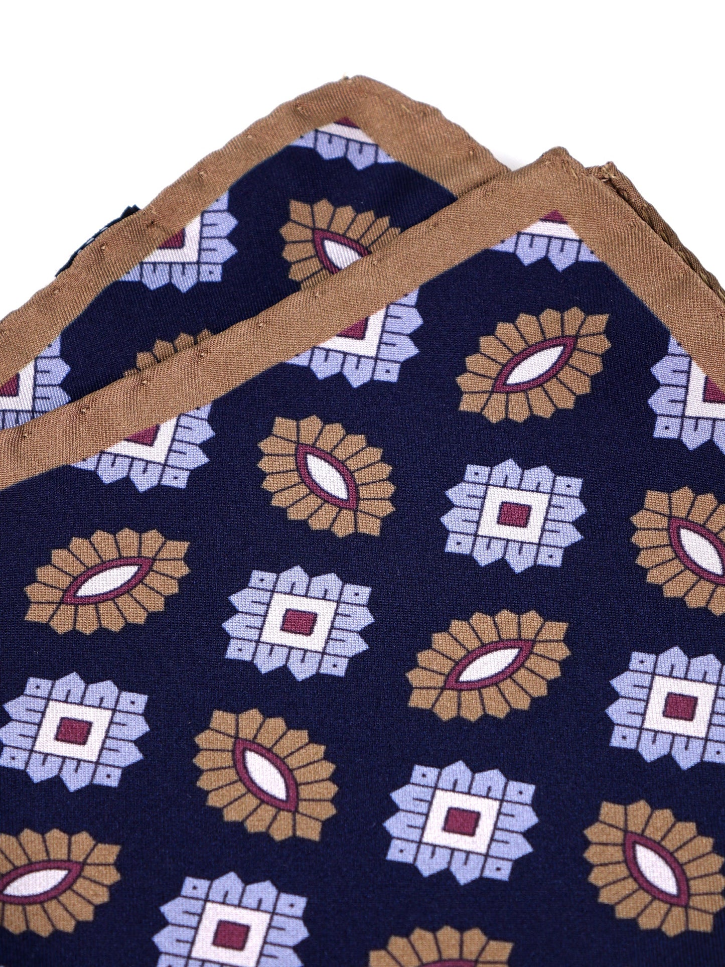 MASON blue printed silk pocket square