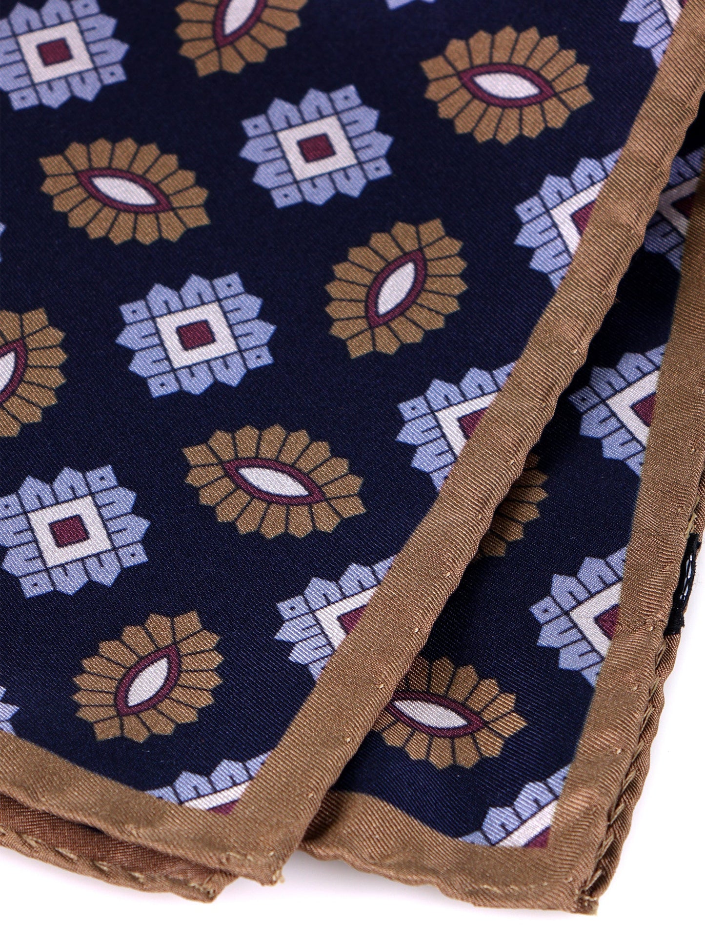MASON blue printed silk pocket square