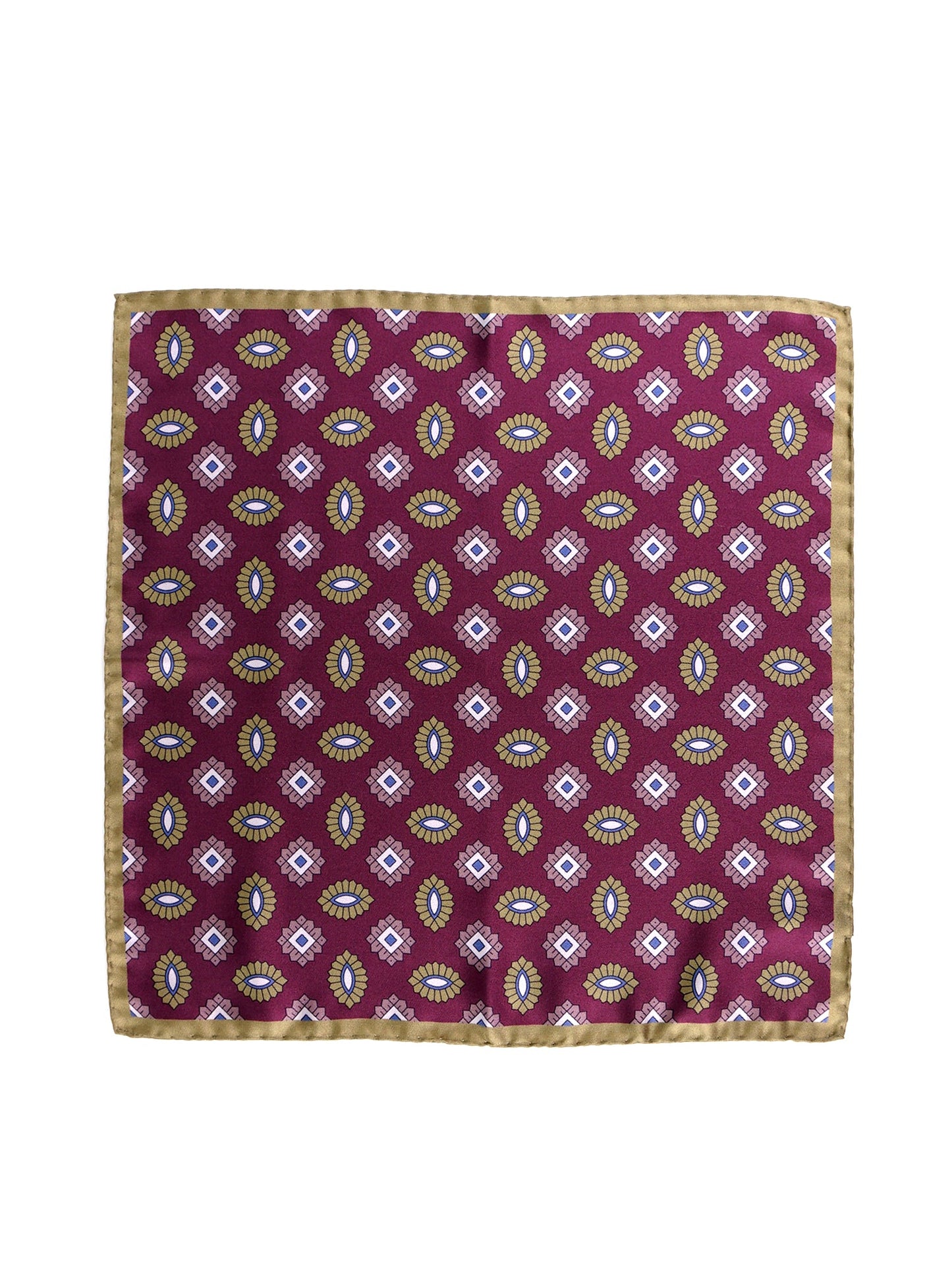 MASON Lilac Printed Silk Pocket Square