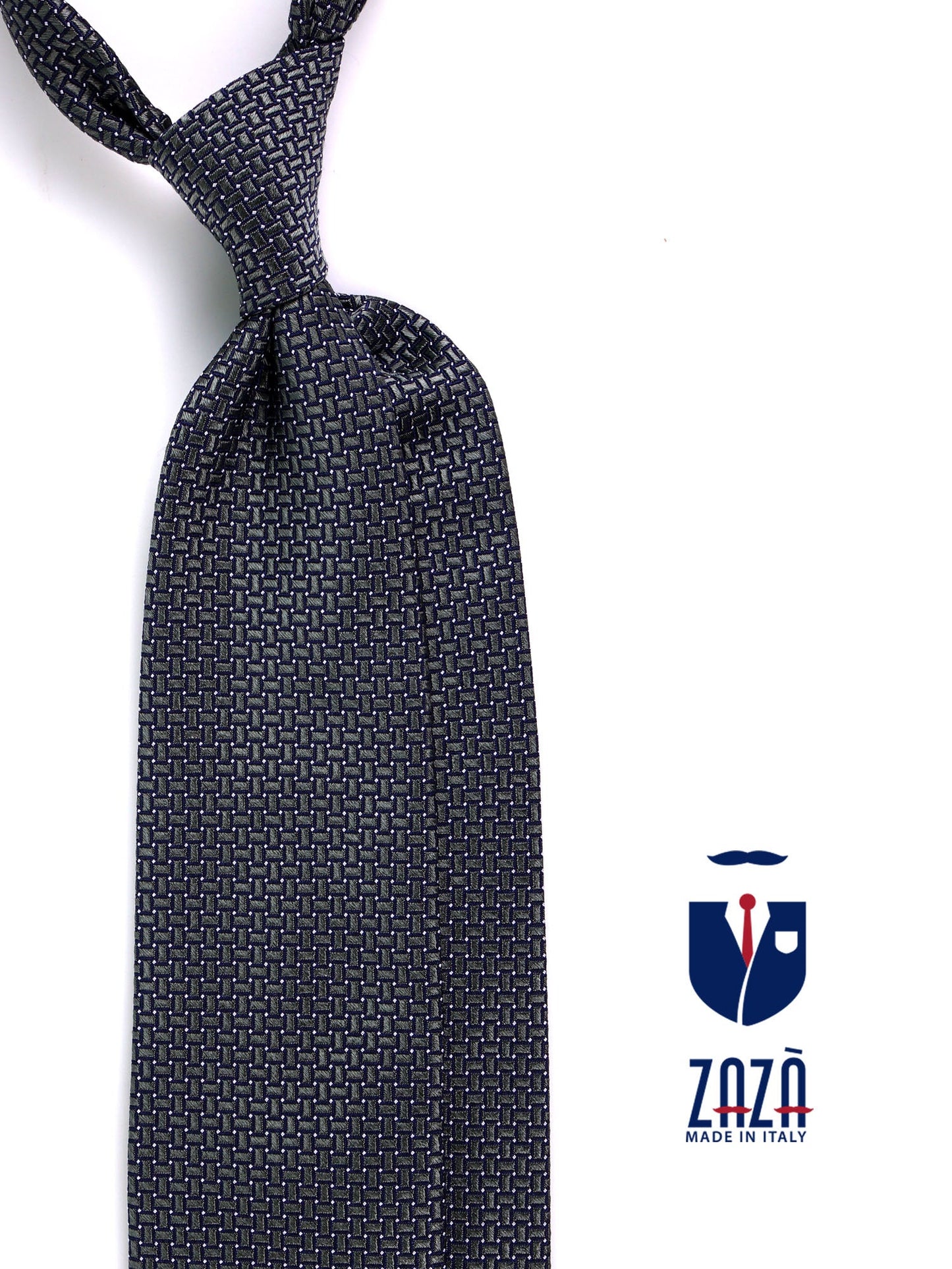 MASSIM 3-fold tie in green woven silk