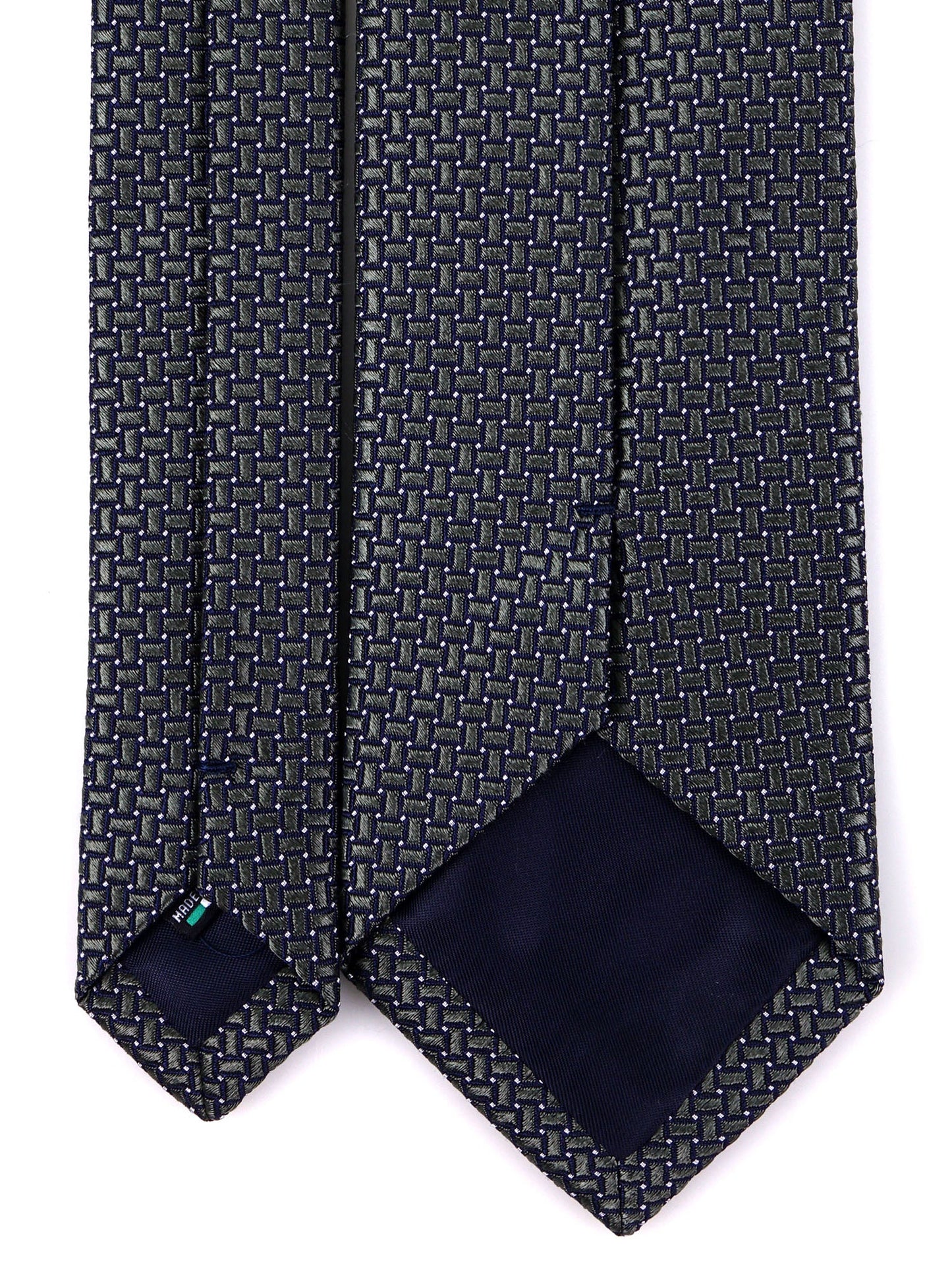 MASSIM 3-fold tie in green woven silk