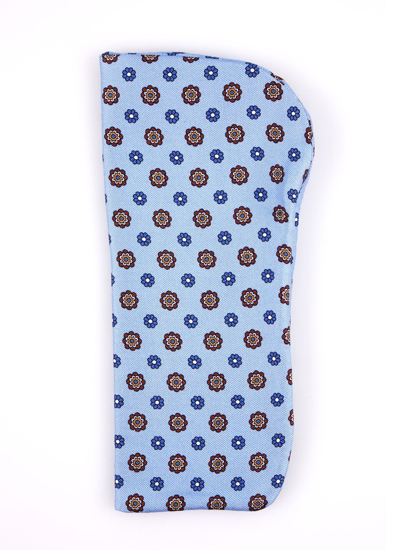 Light blue MATIDA glasses case in English printed silk