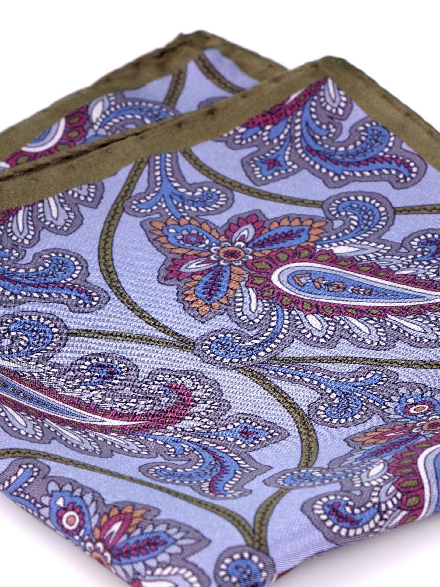 MAVY light blue printed silk pocket square