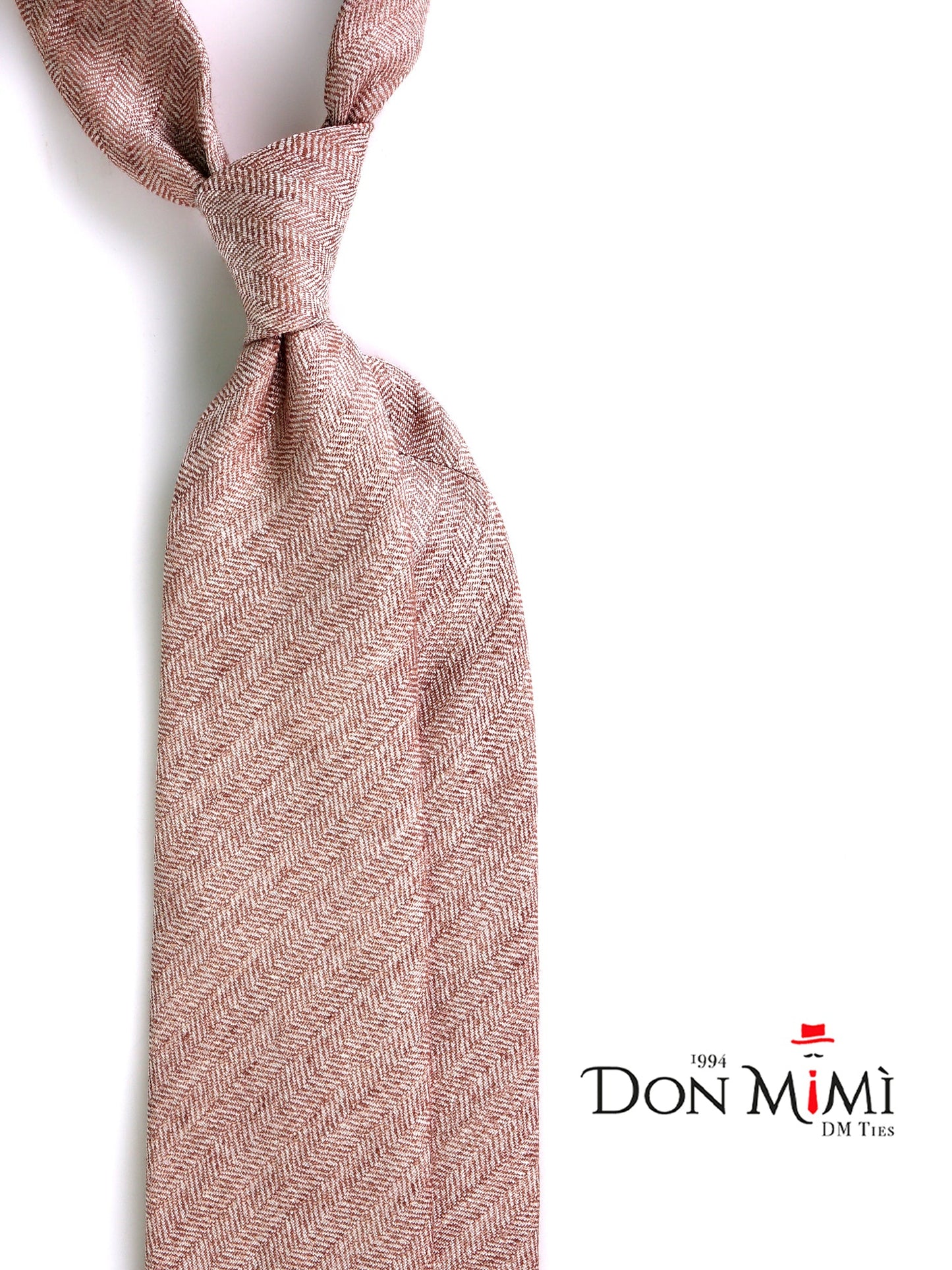 3 Fold Tie HONEY beige jacquard silk