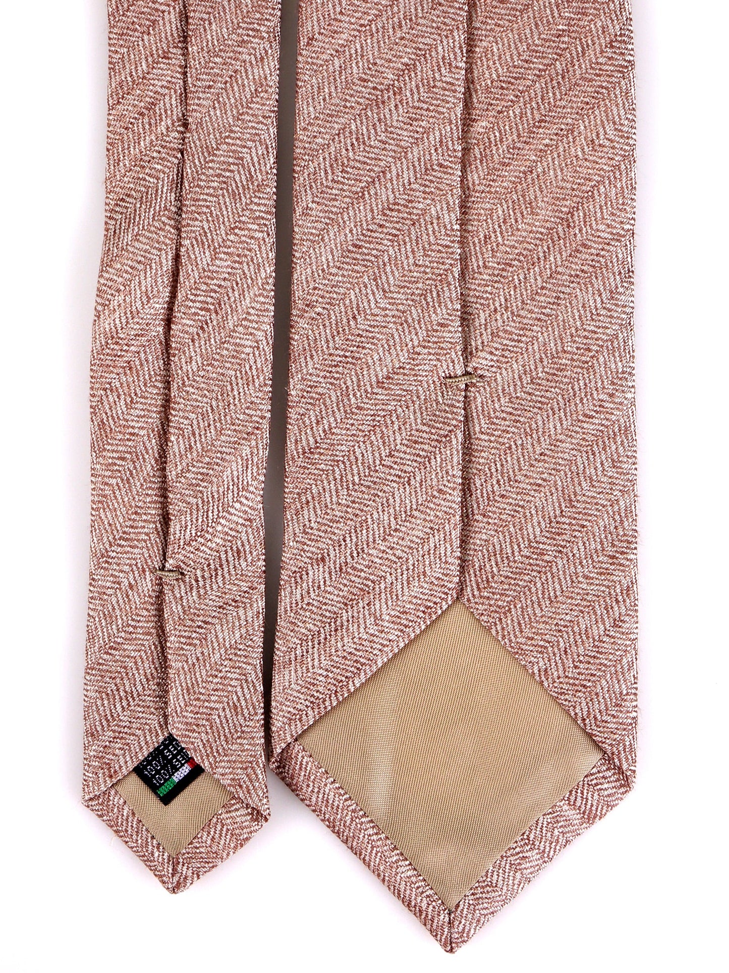 3 Fold Tie HONEY beige jacquard silk
