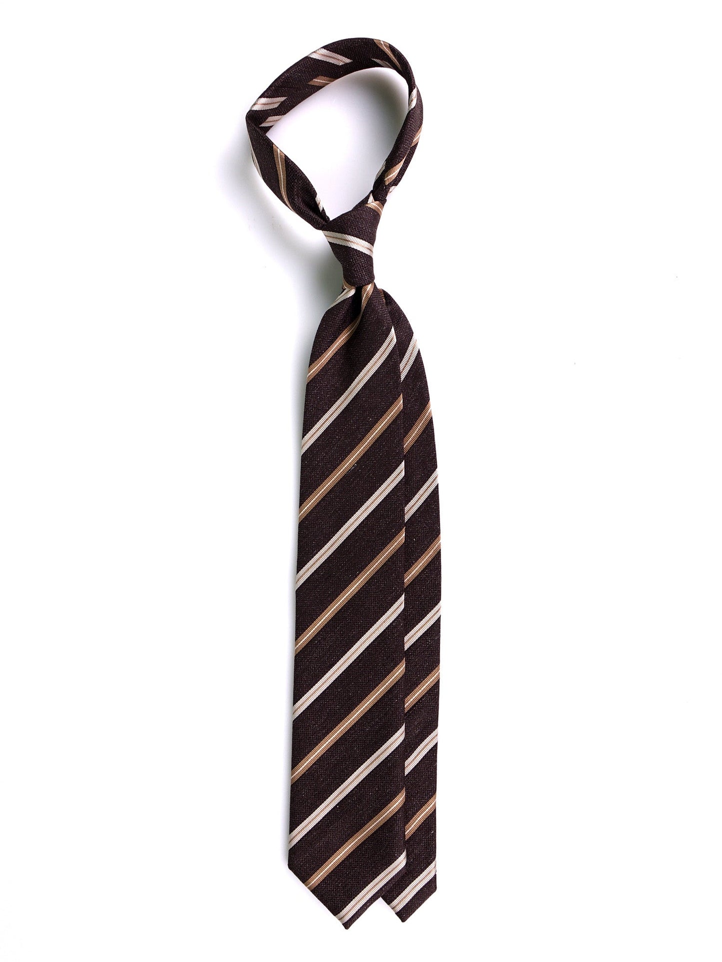 MOGANO brown 3-fold silk\cotton tie