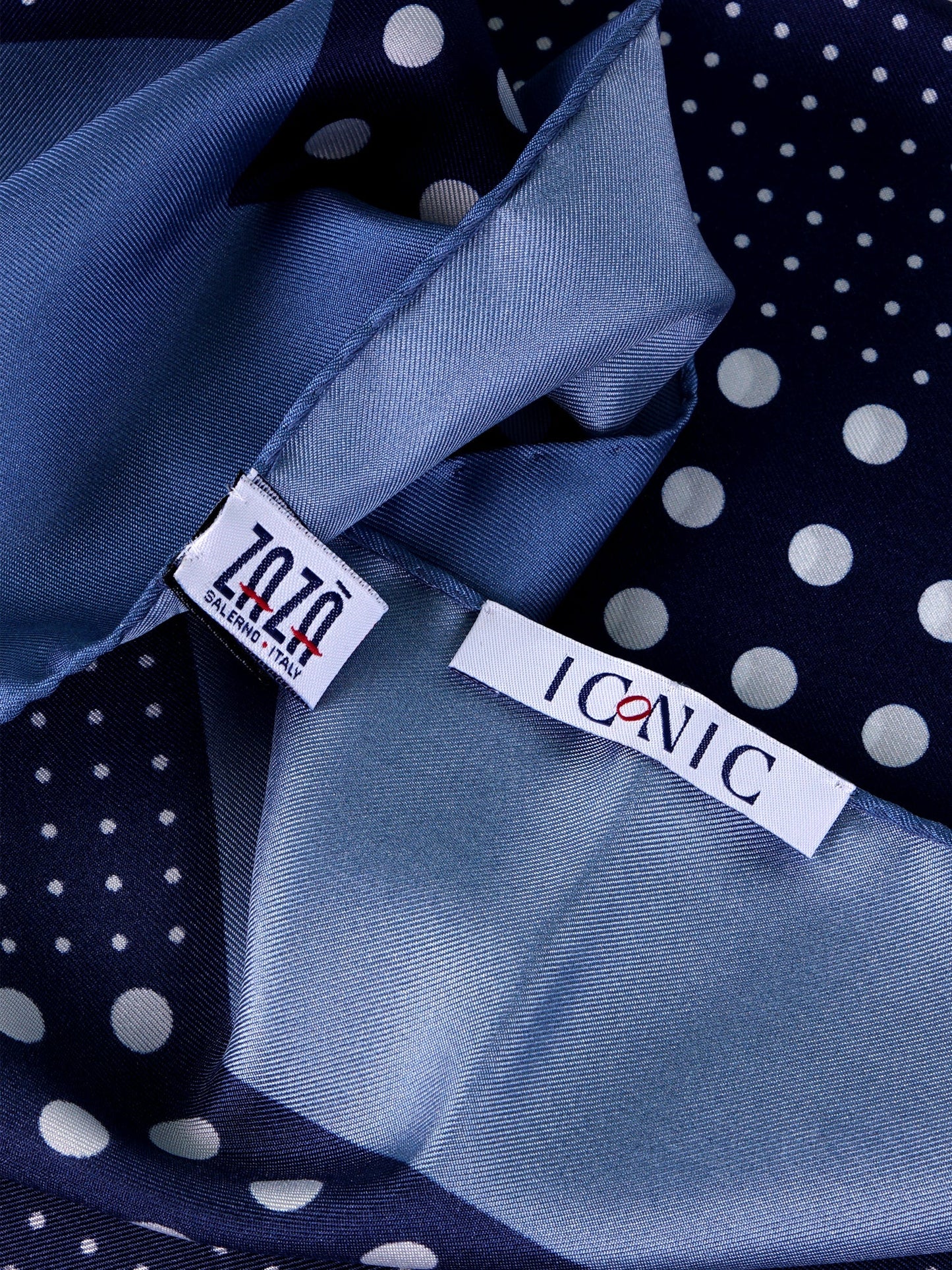 MULTIBALL blue printed silk foulard