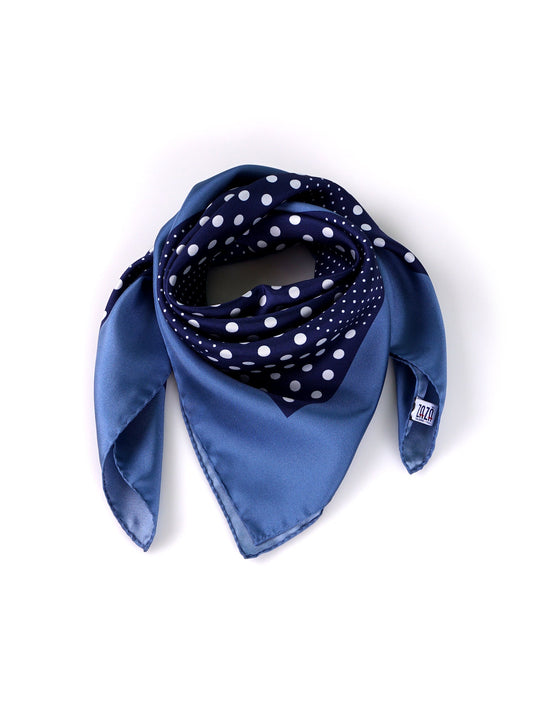 MULTIBALL blue printed silk foulard