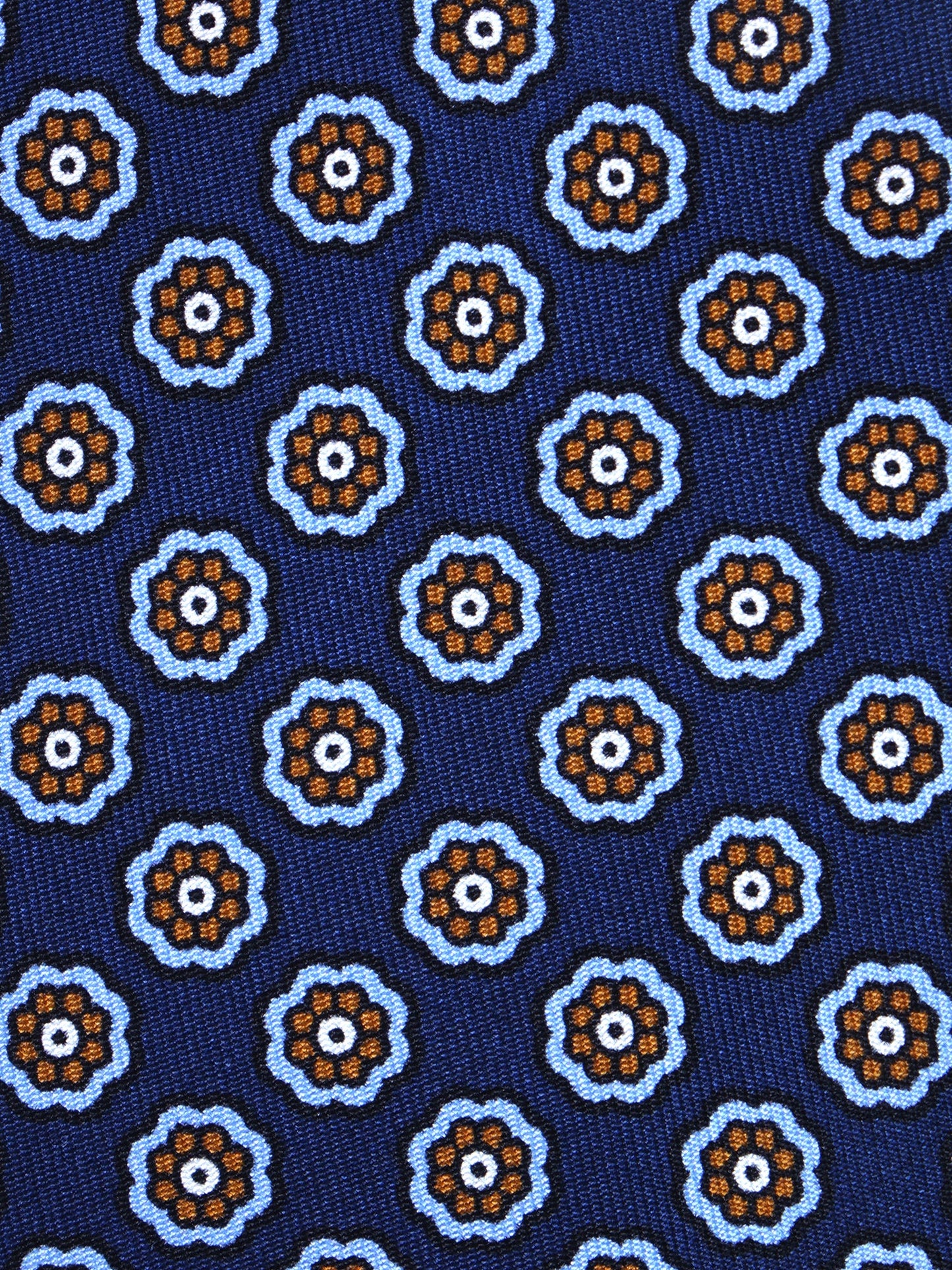 MURDOCK 3 folds tie in blue printed silk
