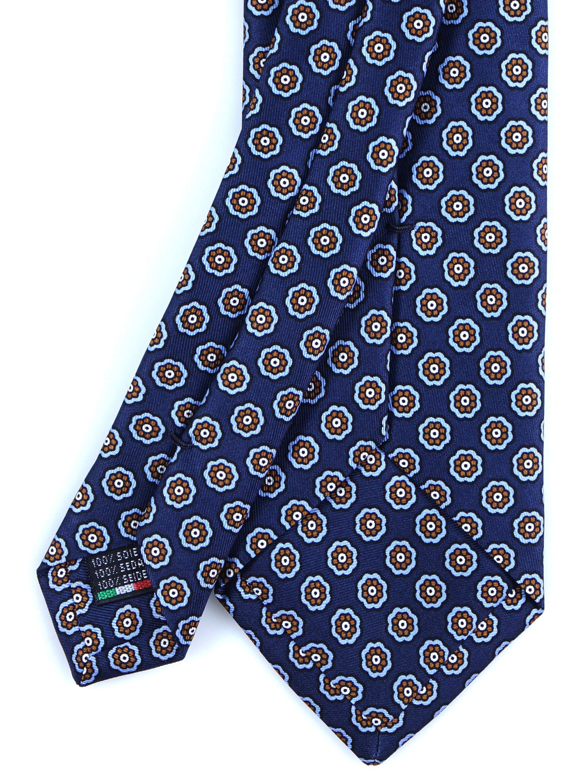MURDOCK 3 folds tie in blue printed silk